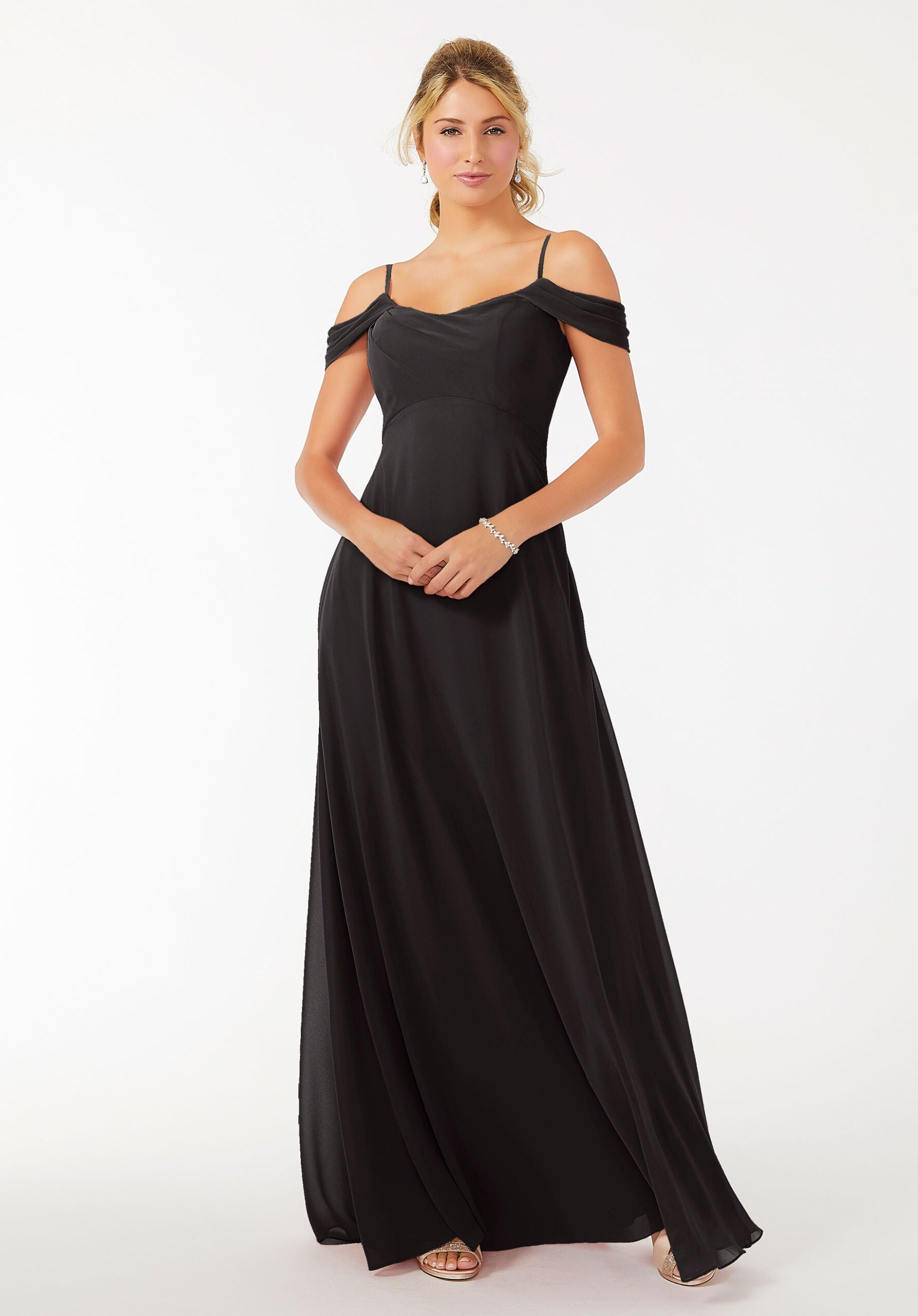 Formal Dresses Long Formal A Line Evening Dress MGNY Madeline Gardner New York 21703 Black