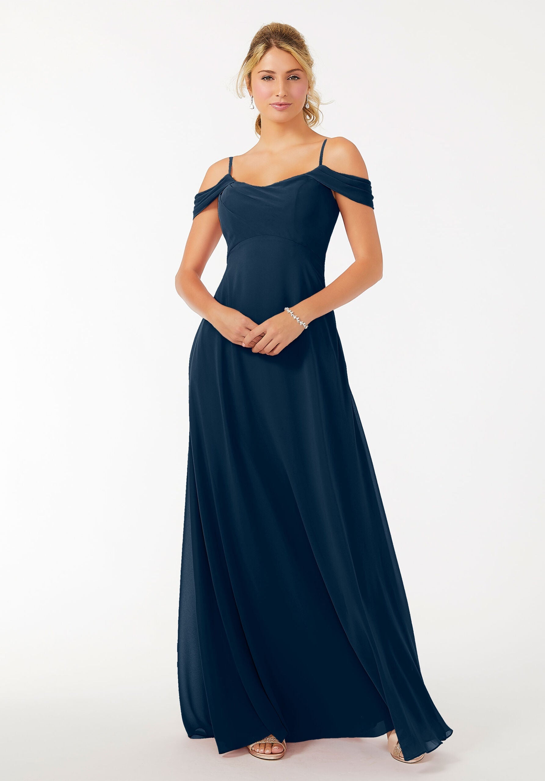 Formal Dresses Formal Long A Line Evening Dress MGNY Madeline Gardner New York 21703 Navy