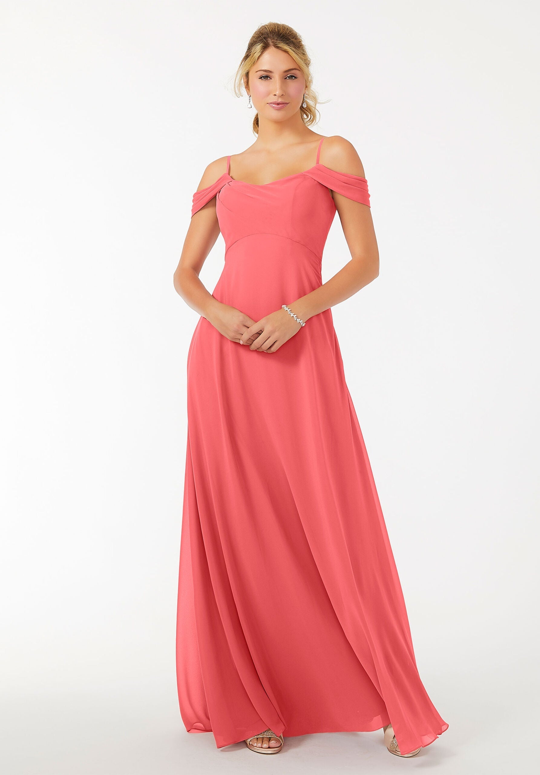 Formal Dresses Evening Long Formal A Line Dress MGNY Madeline Gardner New York 21703 Cantaloupe
