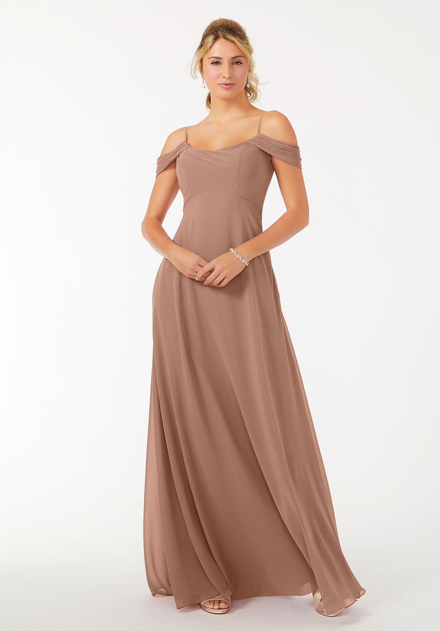 Formal Dresses Long Evening Formal A Line Dress MGNY Madeline Gardner New York 21703 Fawn