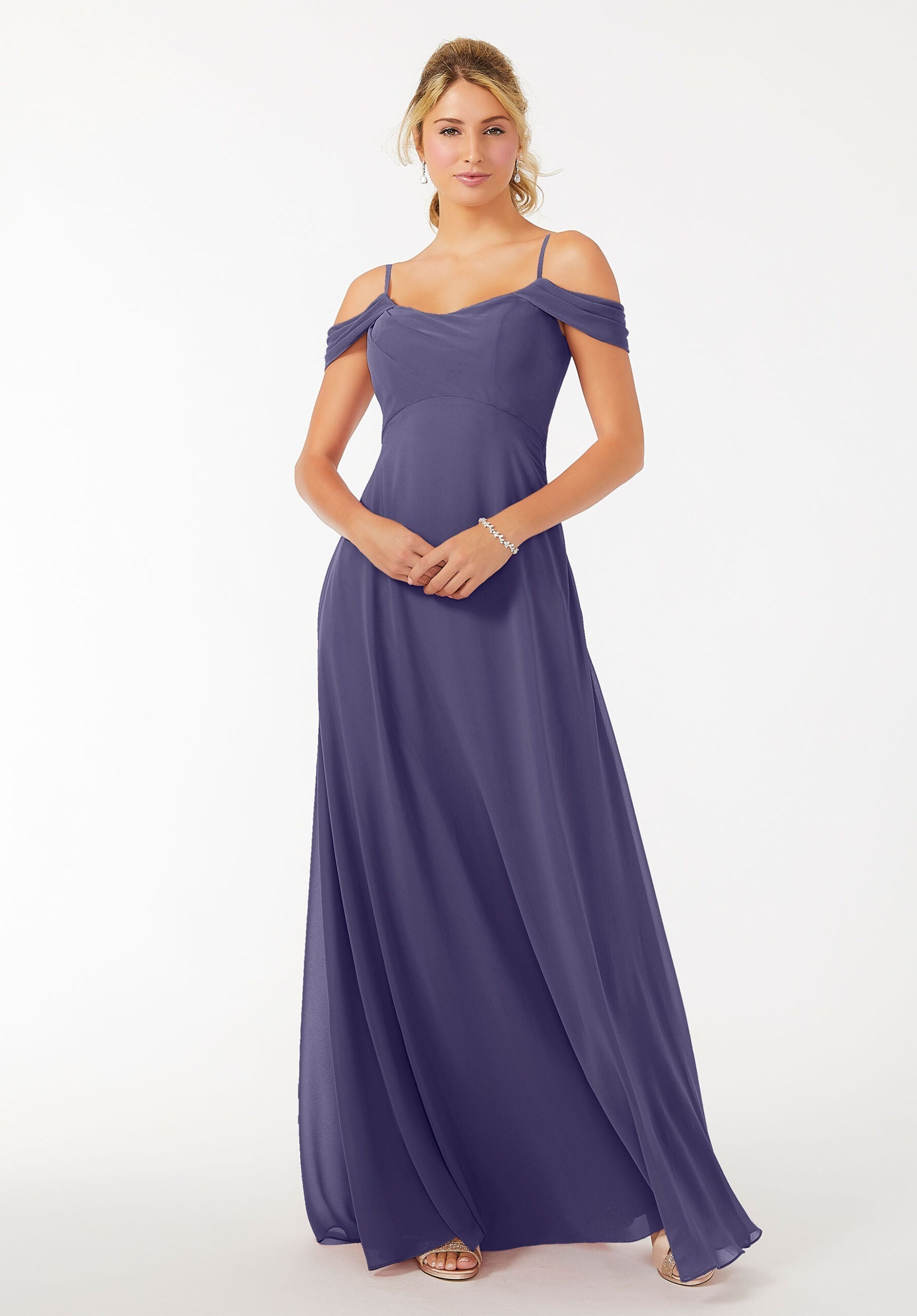 Formal Dresses A Line Long Formal Evening Dress MGNY Madeline Gardner New York 21703 Storm