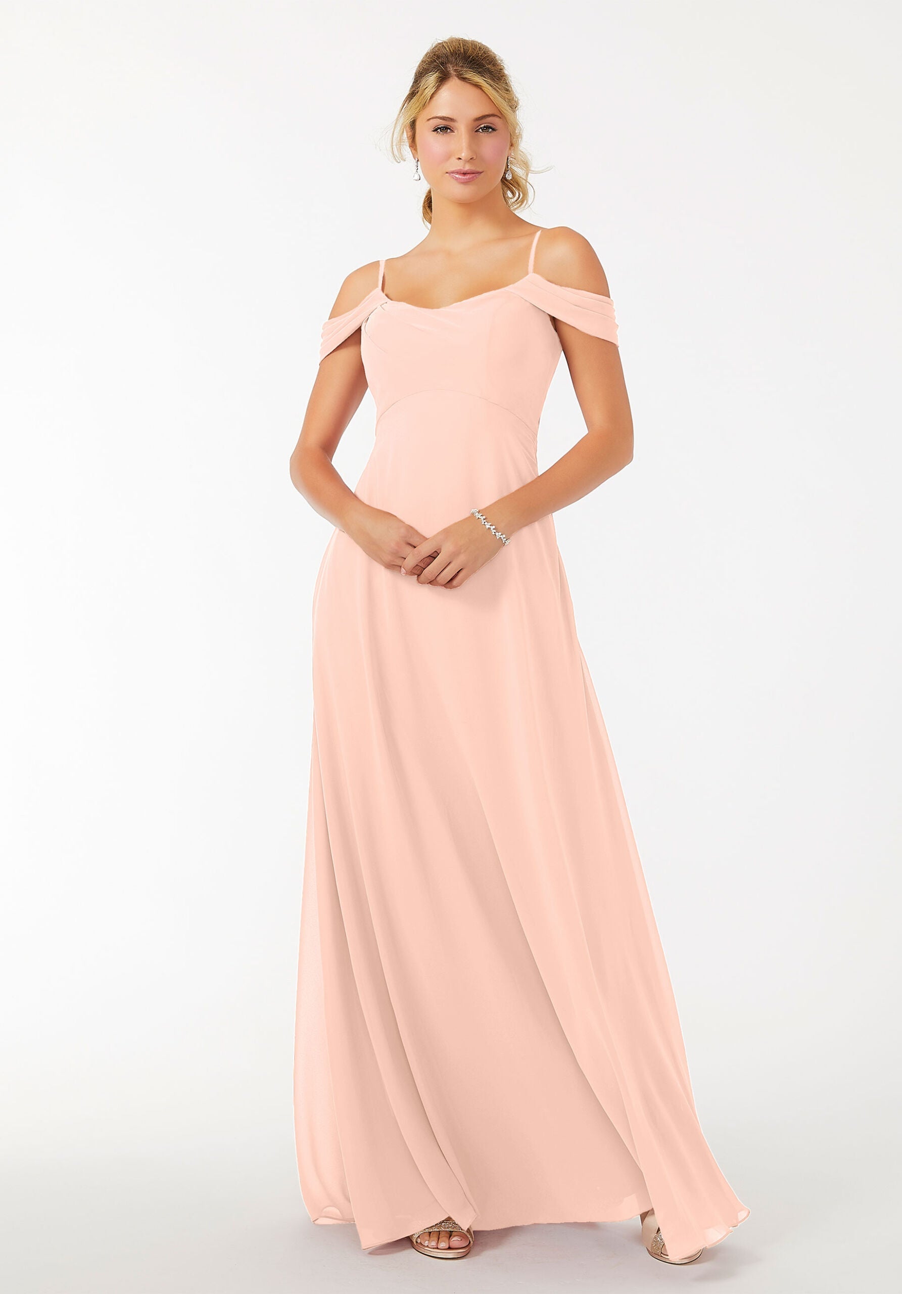 Formal Dresses Long Formal A Line Evening Dress MGNY Madeline Gardner New York 21703 Blush