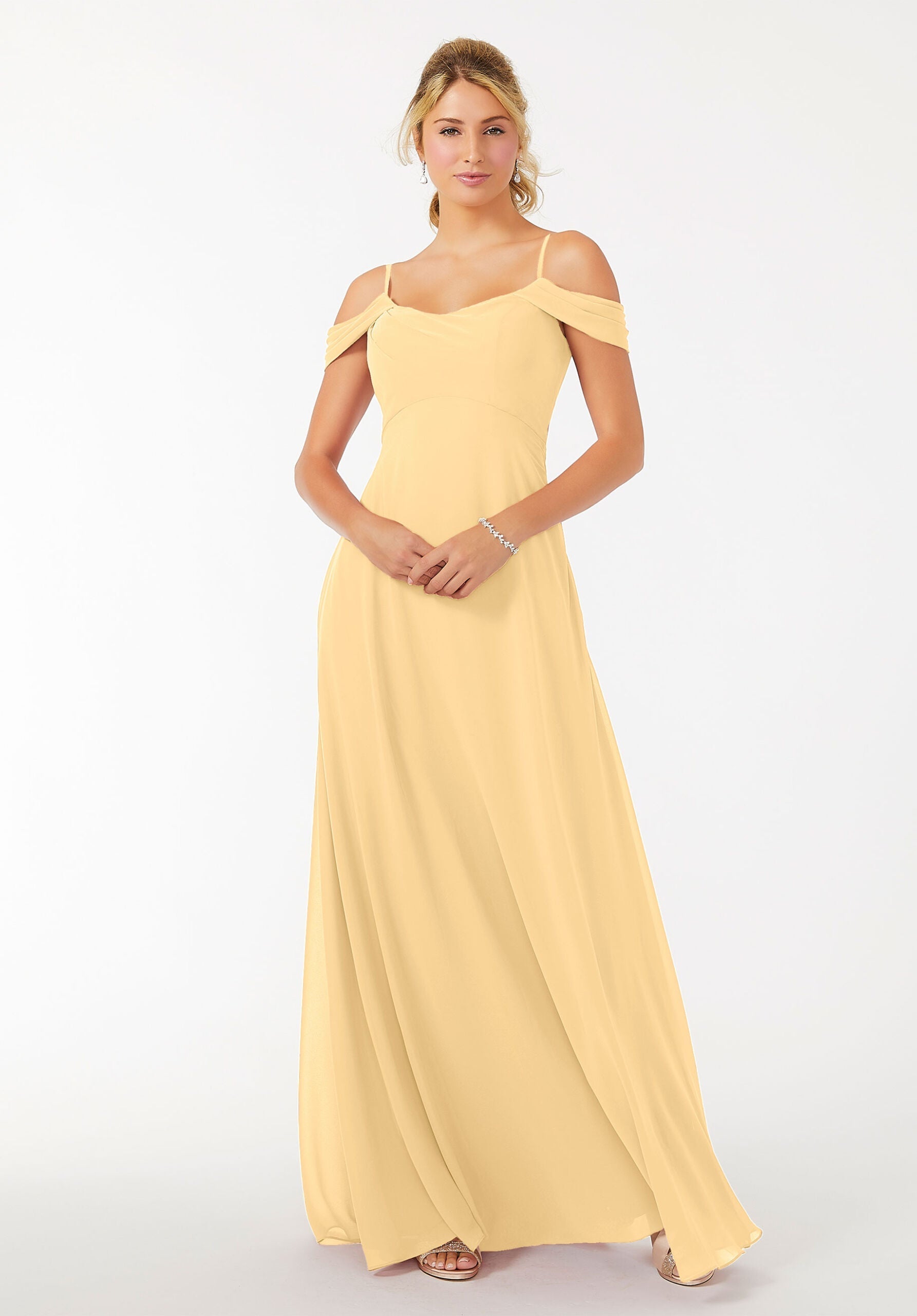 Formal Dresses Long Formal Evening A Line Dress MGNY Madeline Gardner New York 21703 Buttercup