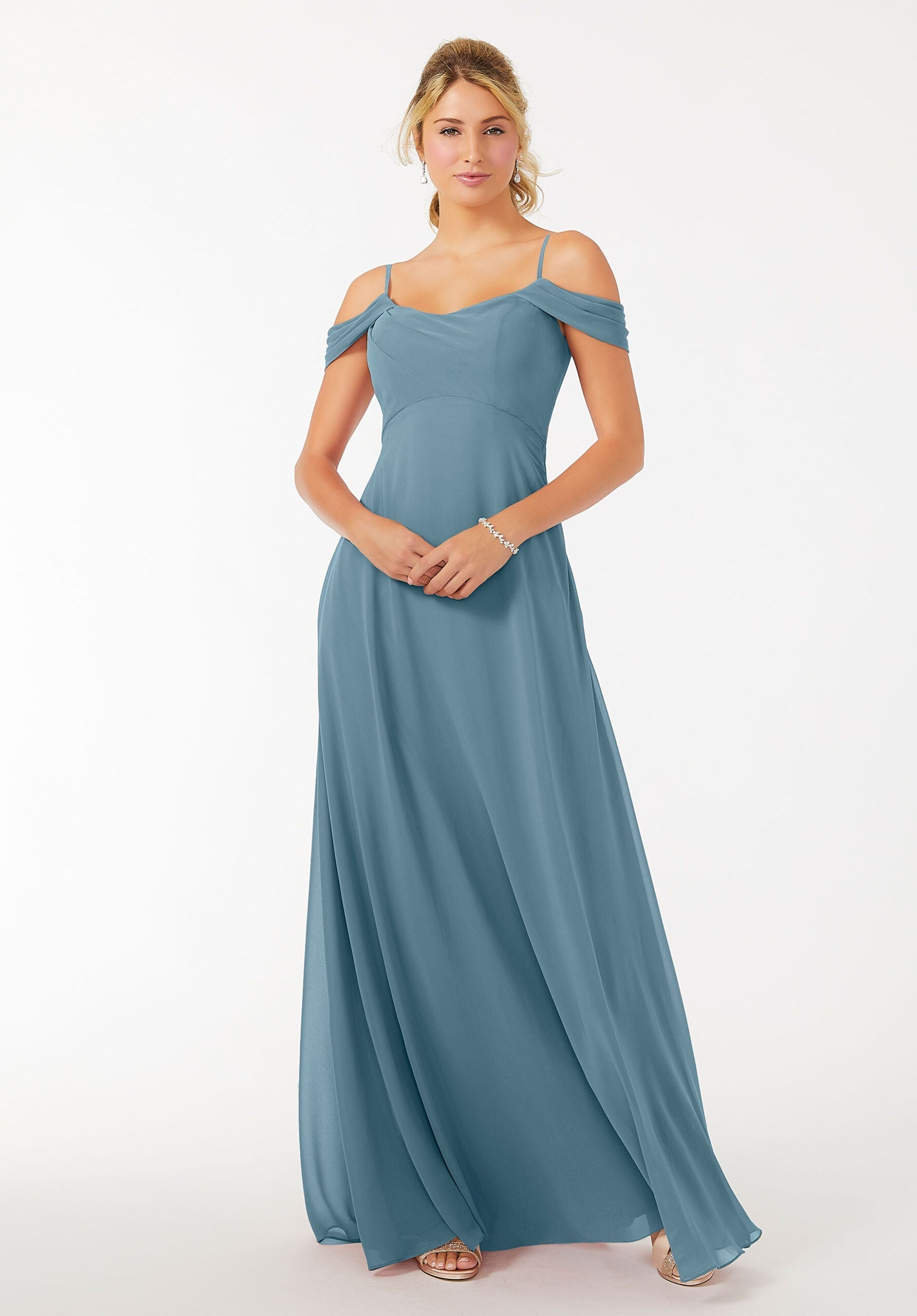 Formal Dresses A Line Long Formal Evening Dress MGNY Madeline Gardner New York 21703 Slate