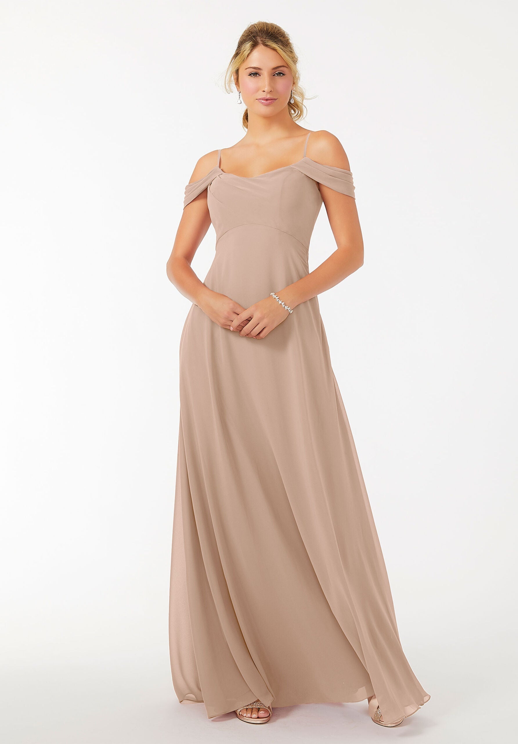 Formal Dresses Long Evening Formal A Line Dress MGNY Madeline Gardner New York 21703 Latte