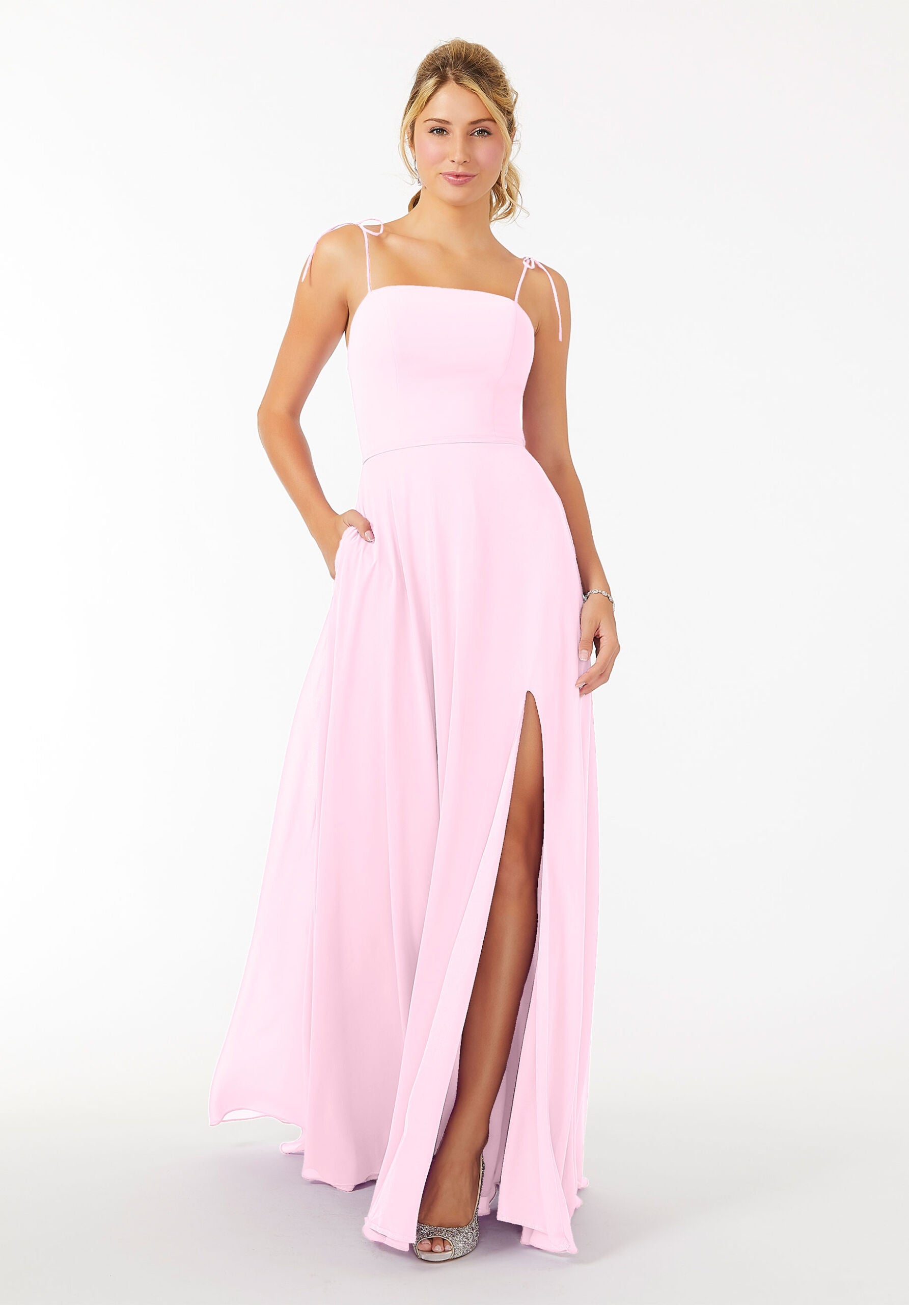 Formal Dresses Long Formal Slit Dress MGNY Madeline Gardner New York 21705 Blossom