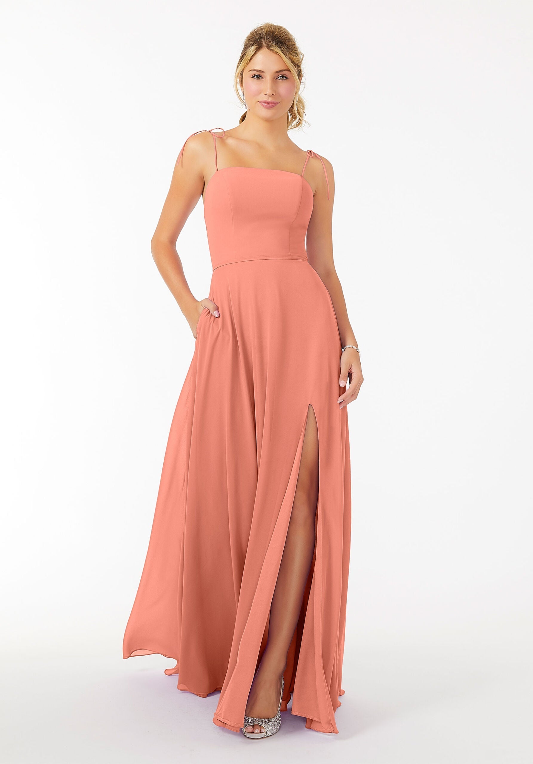 Formal Dresses Slit Formal Long Evening Dress MGNY Madeline Gardner New York 21705 Spice