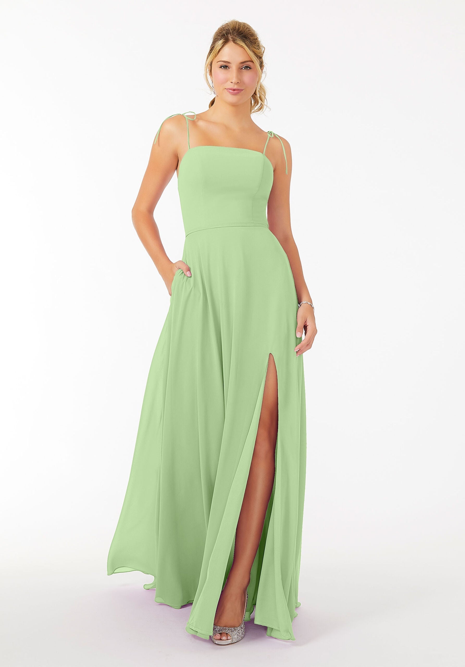 Formal Dresses Slit Formal Long Dress MGNY Madeline Gardner New York 21705 Sage