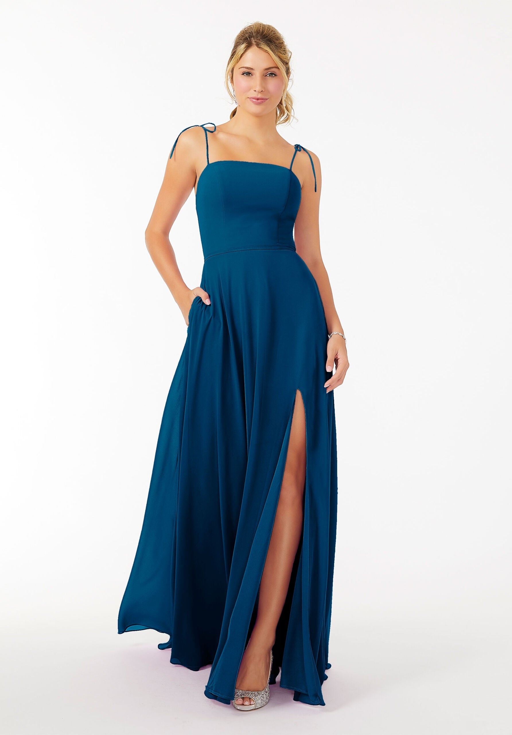 Formal Dresses Formal Slit Long Dress MGNY Madeline Gardner New York 21705 Marine
