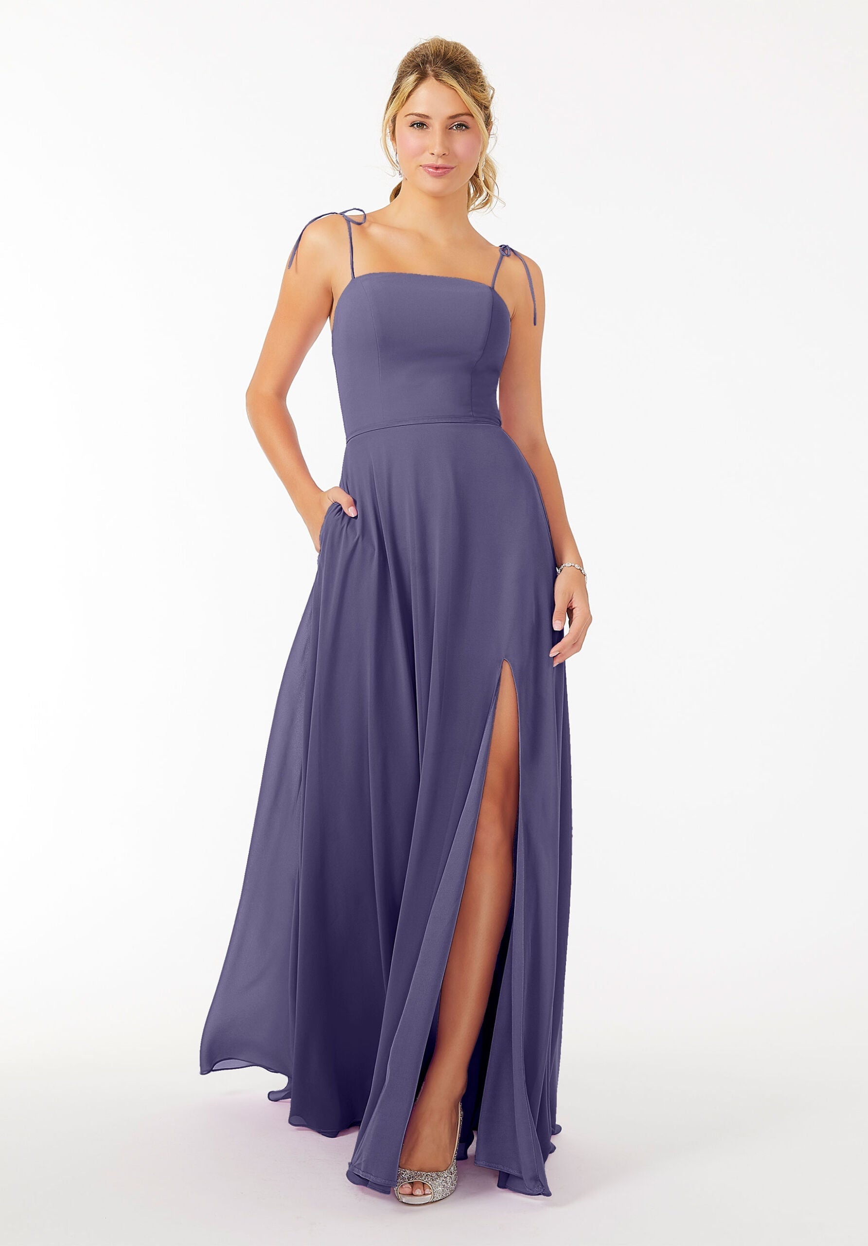 Formal Dresses Slit Formal Long Evening Dress MGNY Madeline Gardner New York 21705 Storm