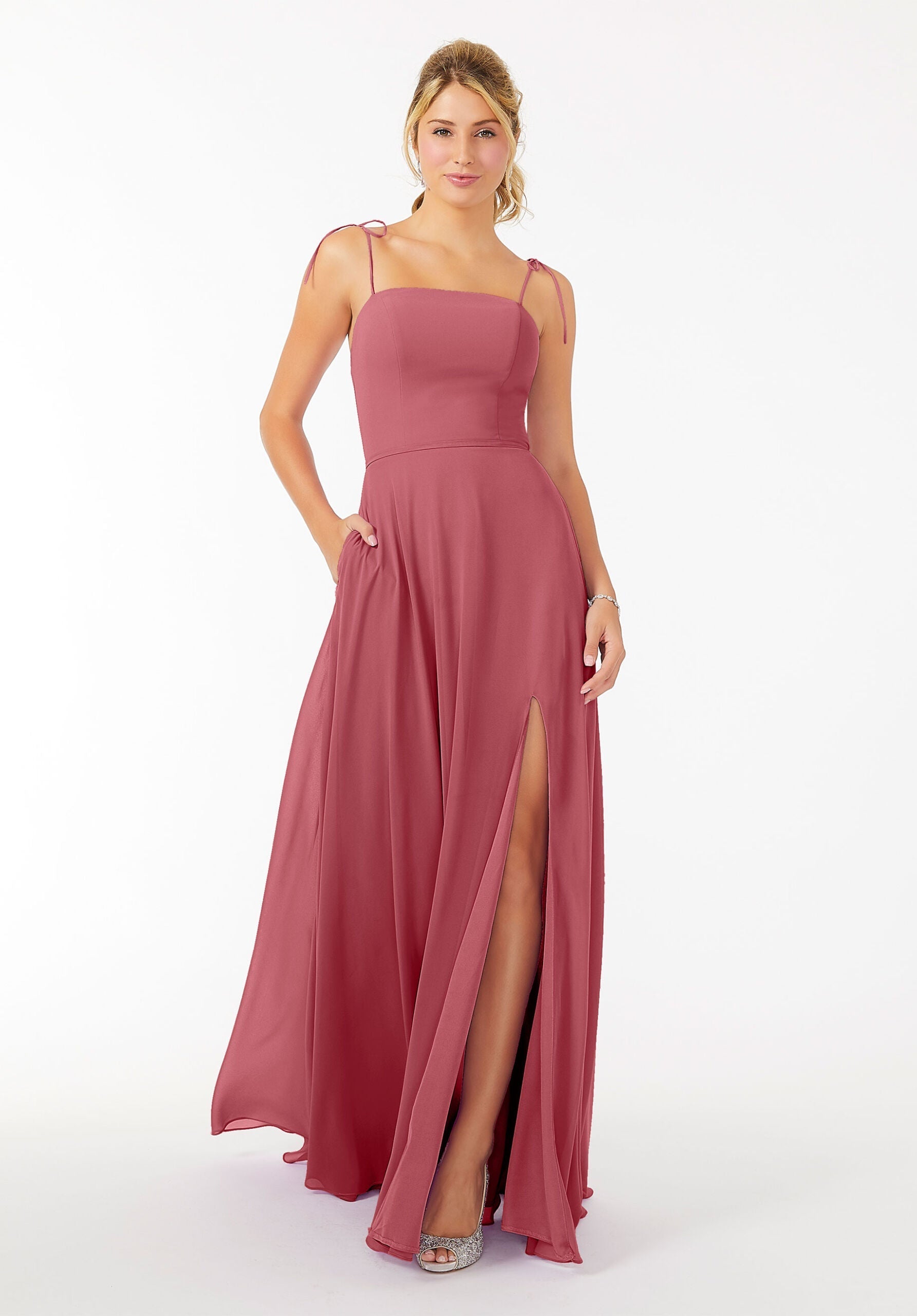 Formal Dresses Slit Formal Long Dress MGNY Madeline Gardner New York 21705 Rosewood