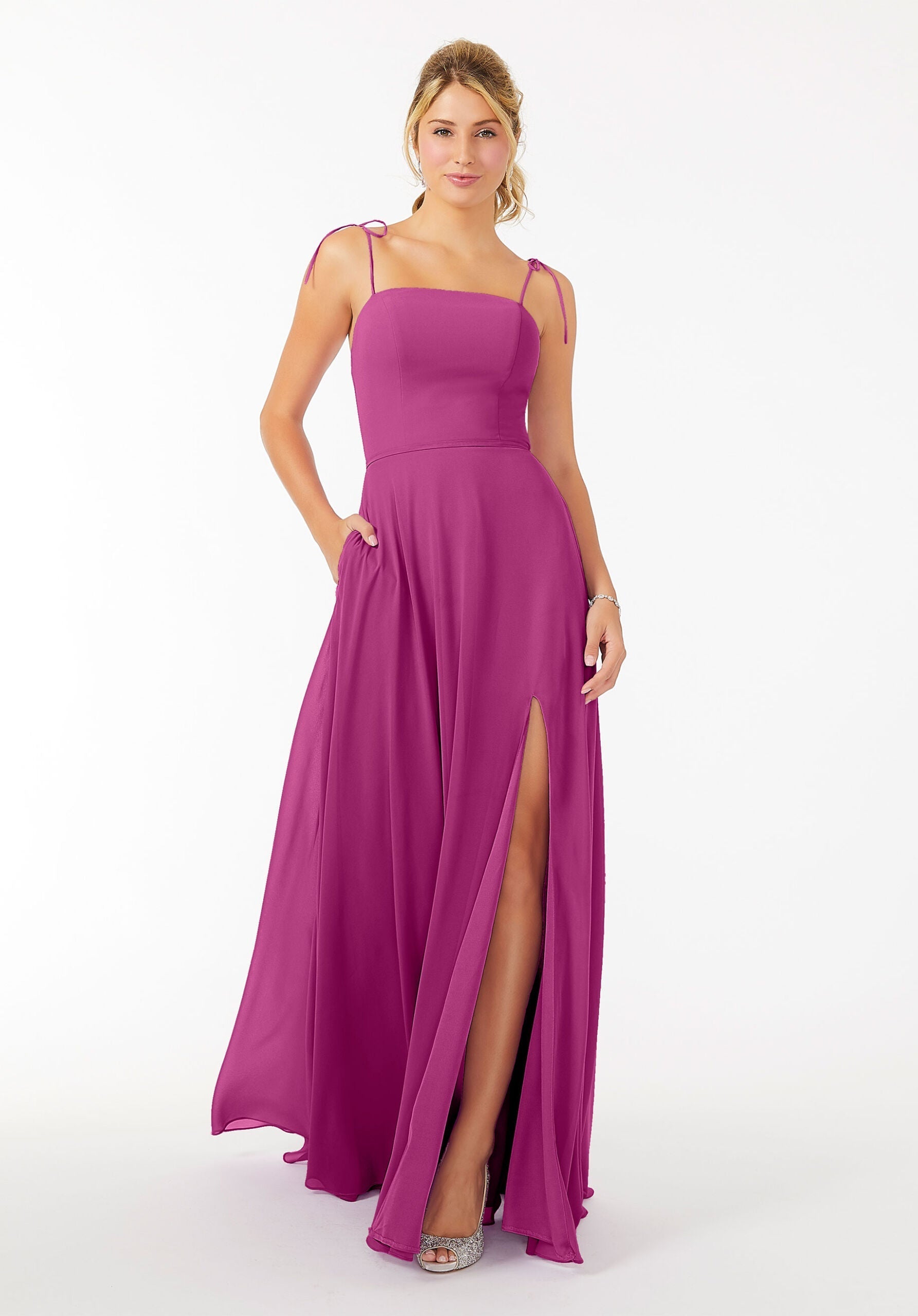 Formal Dresses Slit Long Formal Dress MGNY Madeline Gardner New York 21705 Mulberry
