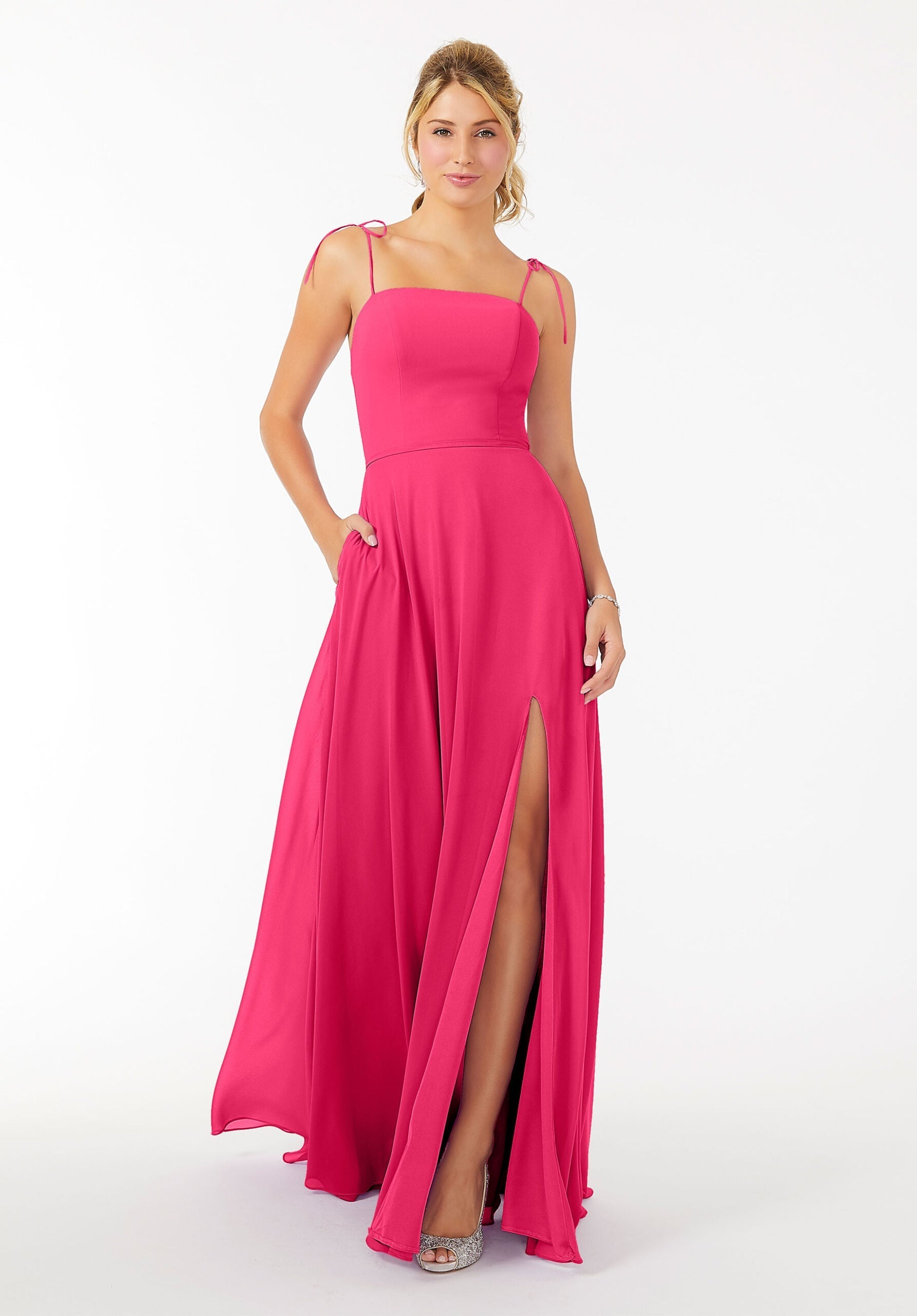 Formal Dresses Long Formal Slit Dress MGNY Madeline Gardner New York 21705 Berry