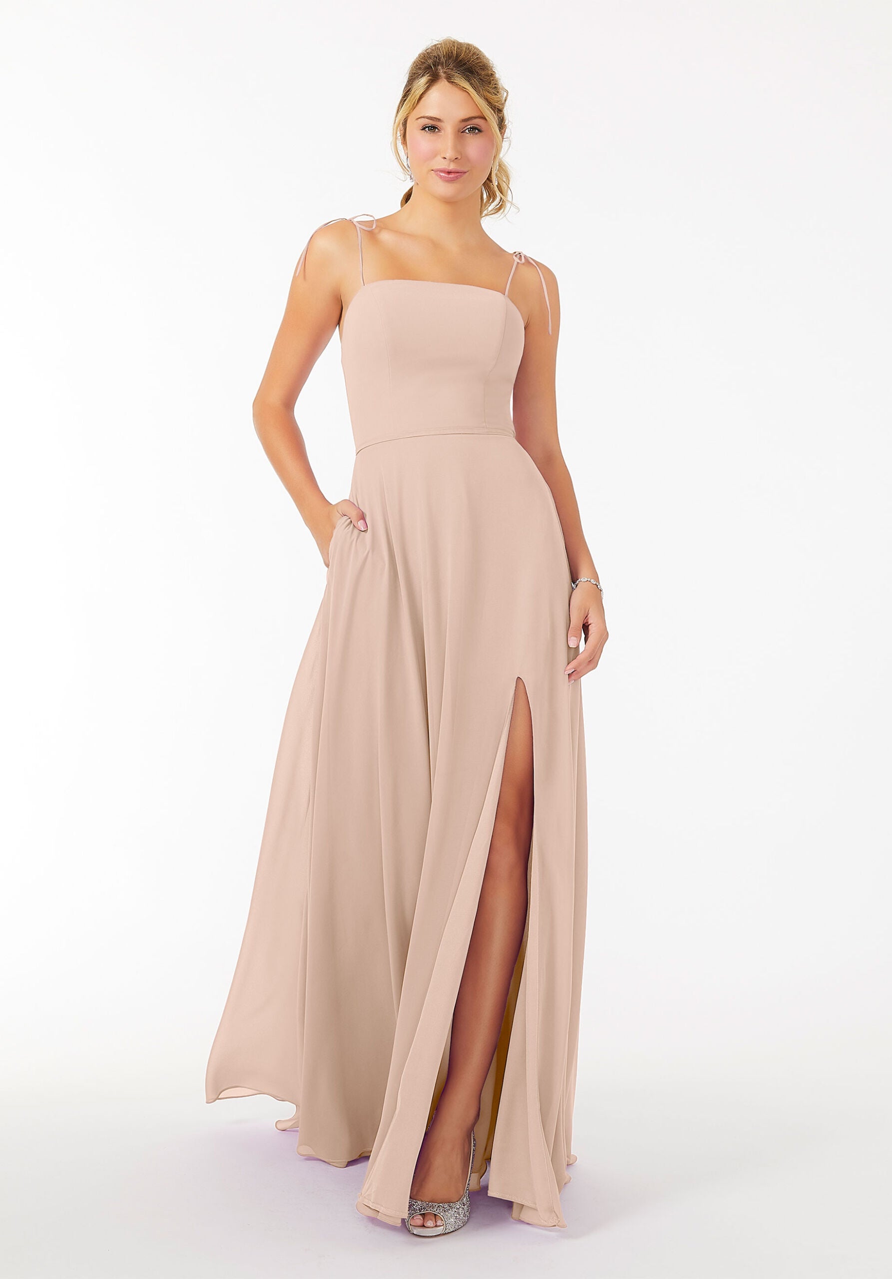 Formal Dresses Formal Slit Long Dress MGNY Madeline Gardner New York 21705 Latte