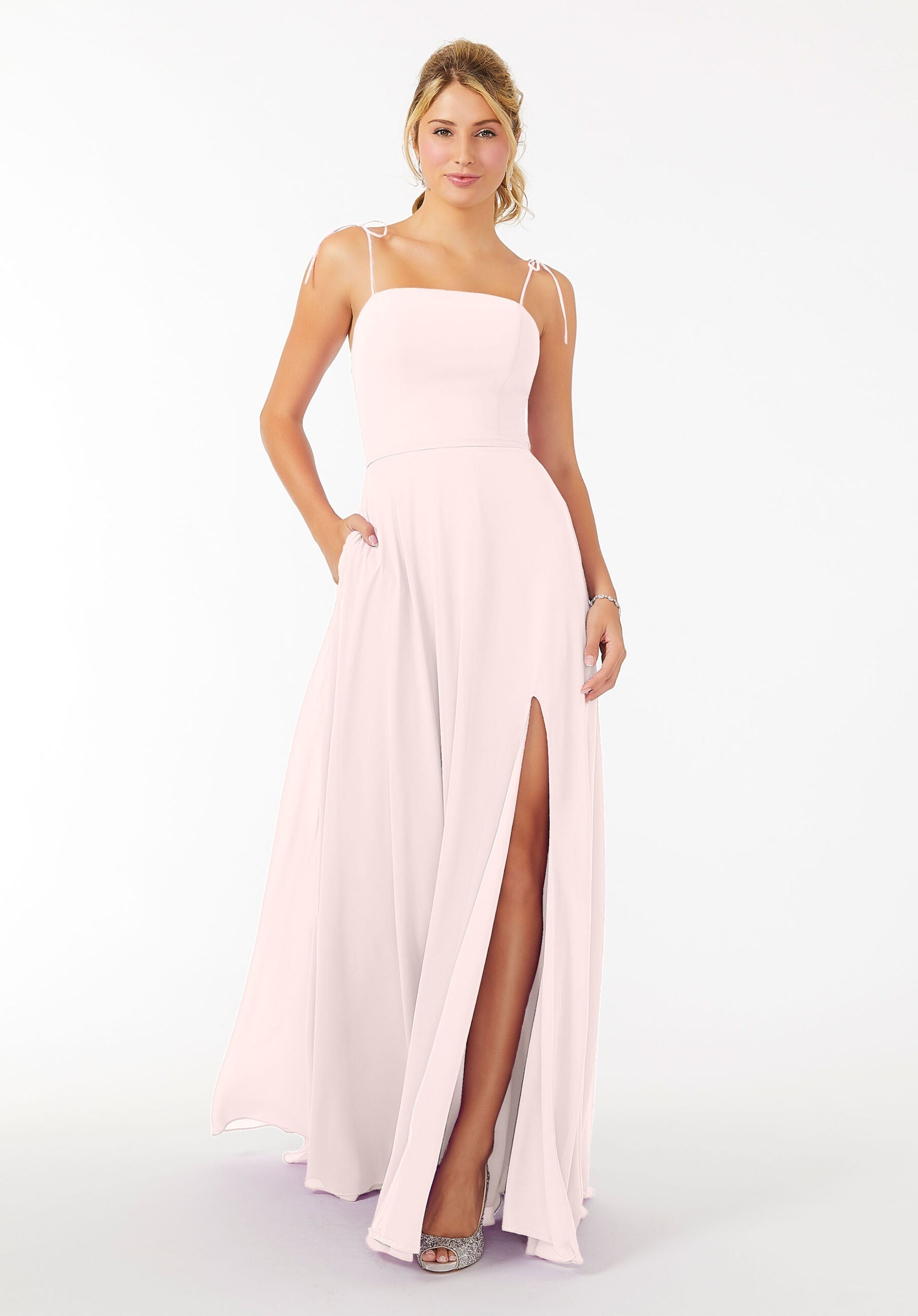 Formal Dresses Formal Long Slit Dress MGNY Madeline Gardner New York 21705 Dew Drop