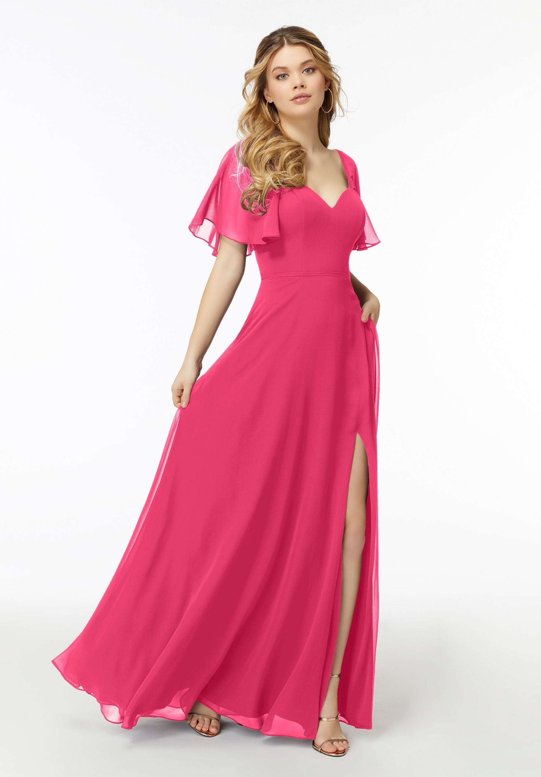 Formal Dresses Long Slit A Line Formal Dress MGNY Madeline Gardner New York 21722 Berry