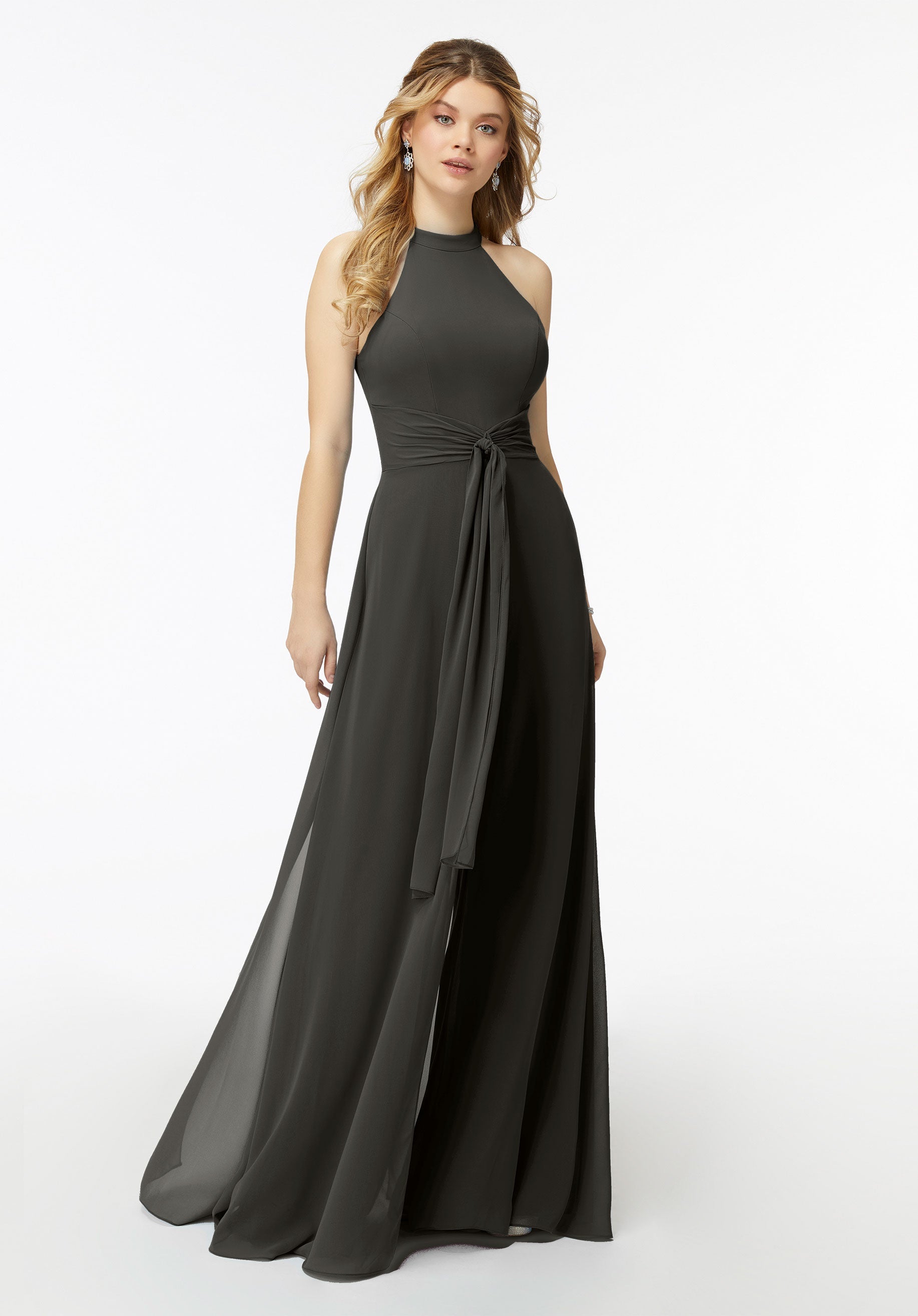 Jumpsuit Long Evening Formal Jumpsuit MGNY Madeline Gardner New York 21723 Charcoal