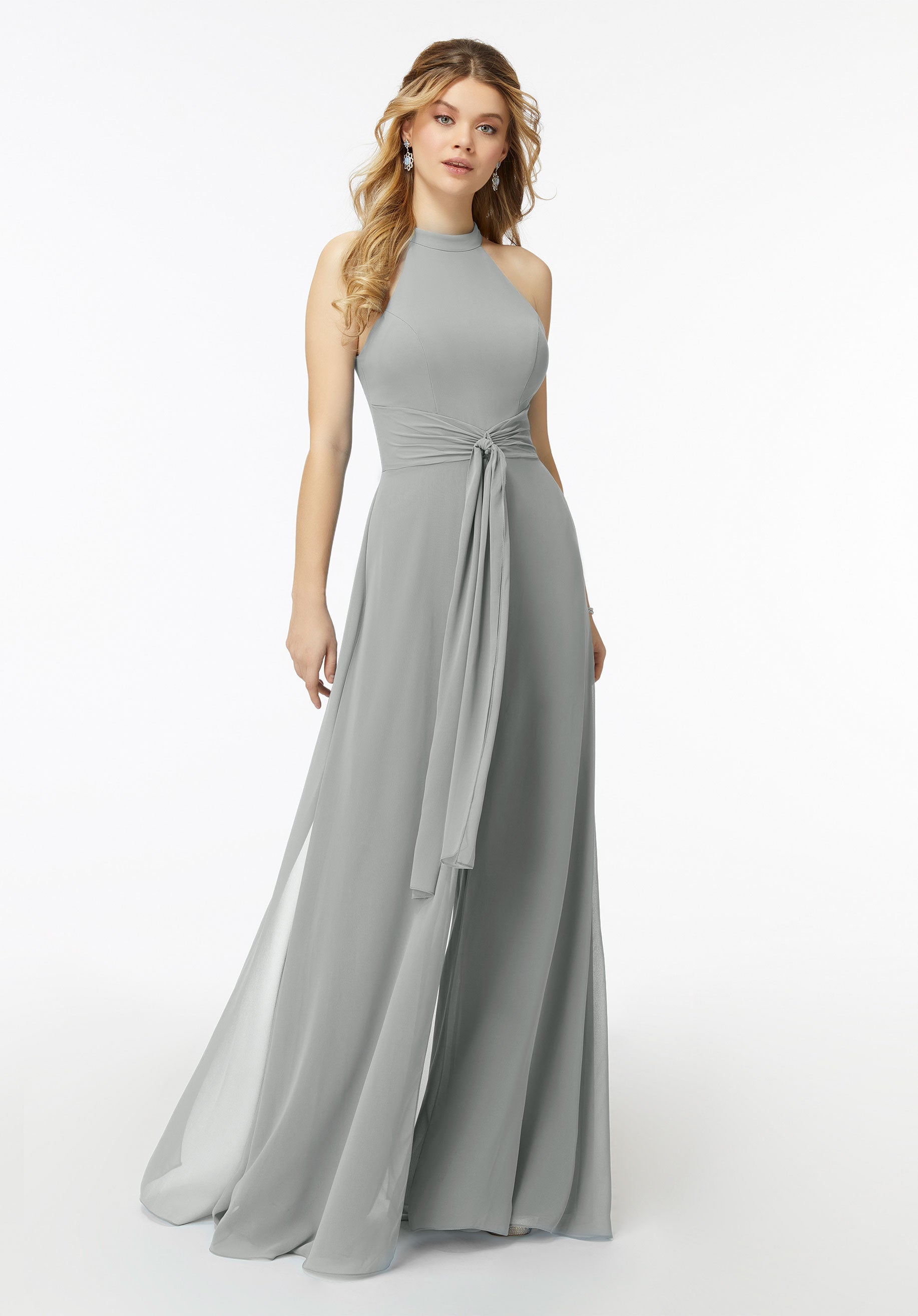Jumpsuit Formal Long Jumpsuit MGNY Madeline Gardner New York 21723 Silver