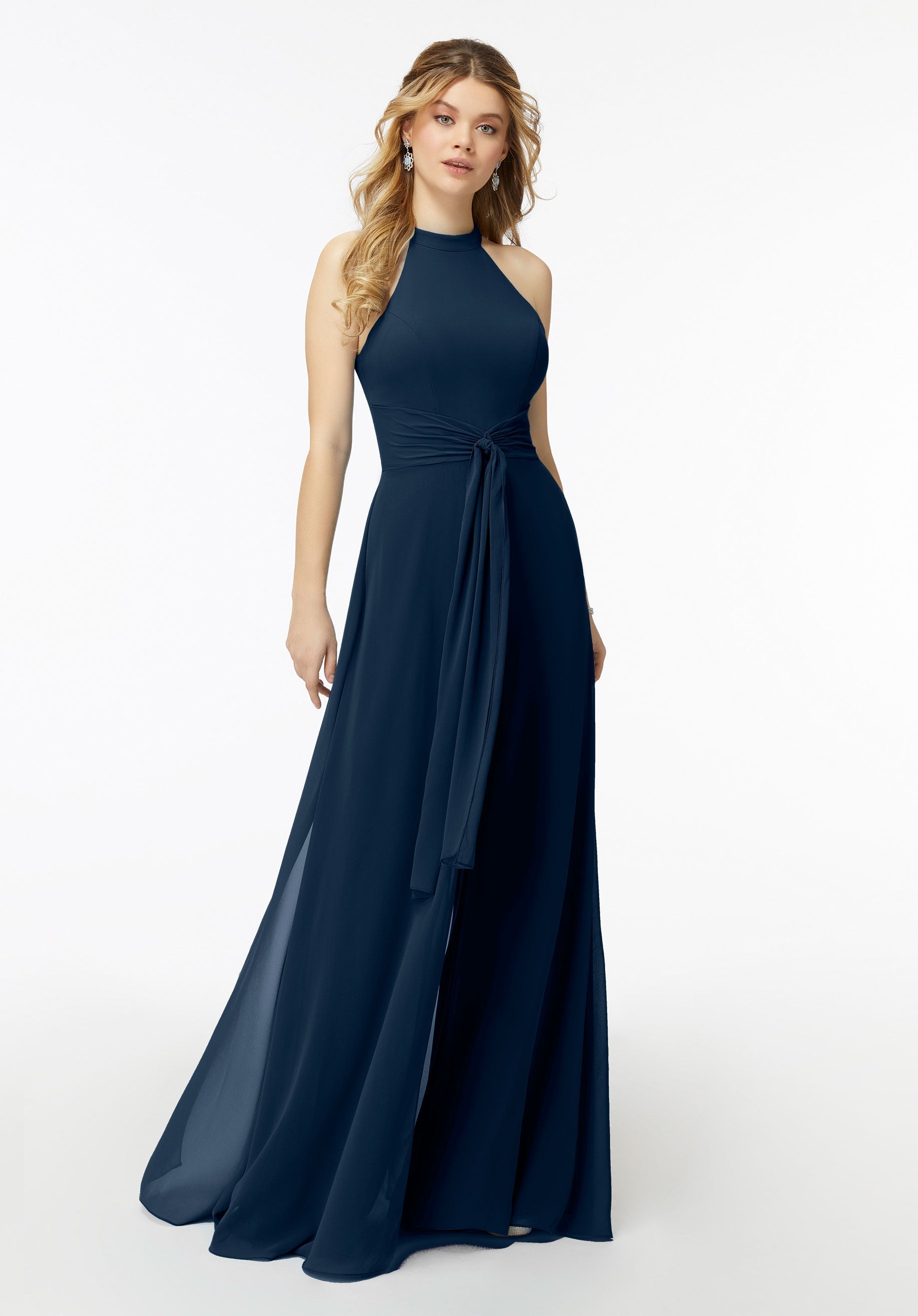 Jumpsuit Evening Long Formal Jumpsuit MGNY Madeline Gardner New York 21723 Navy