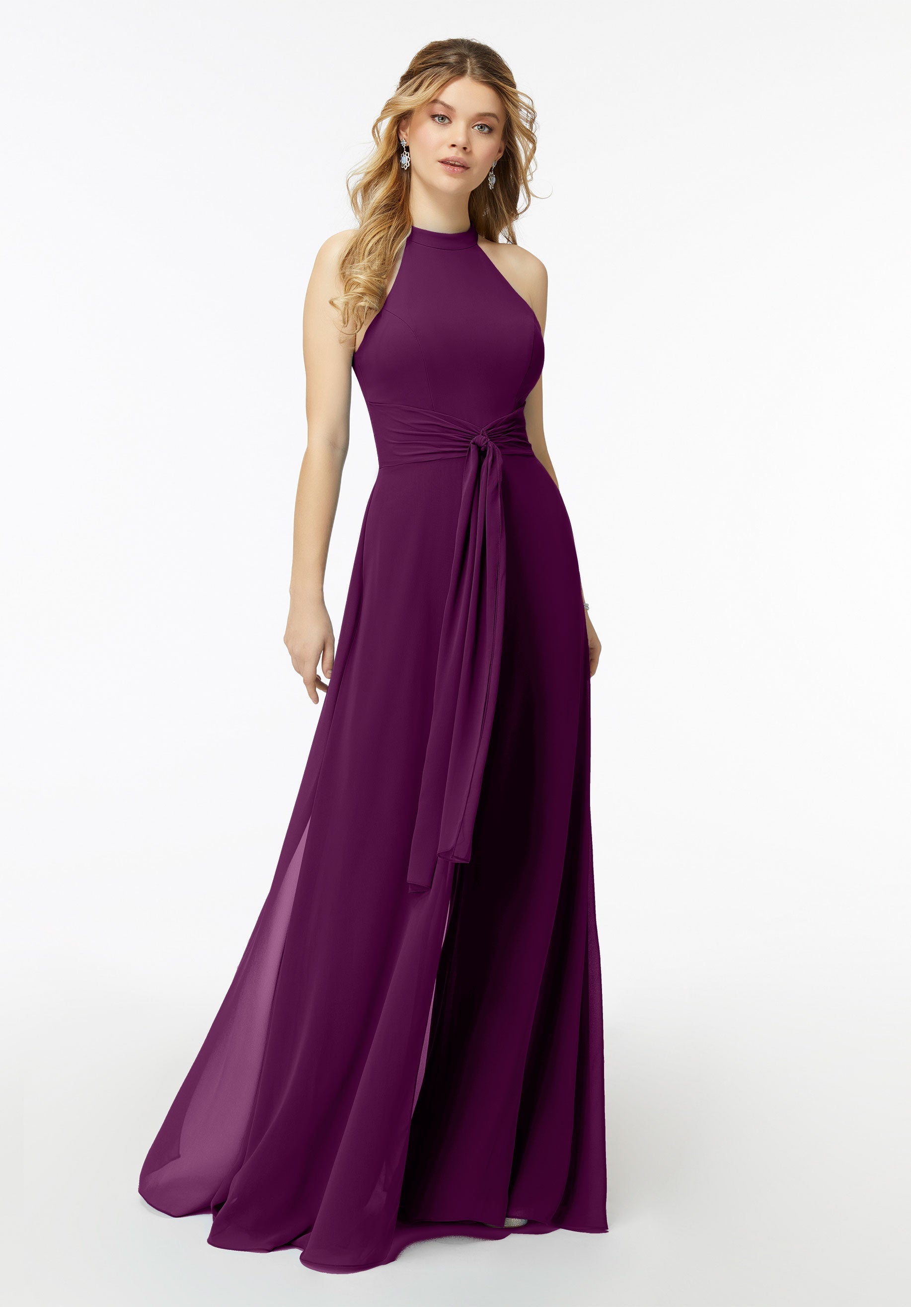 Jumpsuit Formal Long Evening Jumpsuit MGNY Madeline Gardner New York 21723 Eggplant