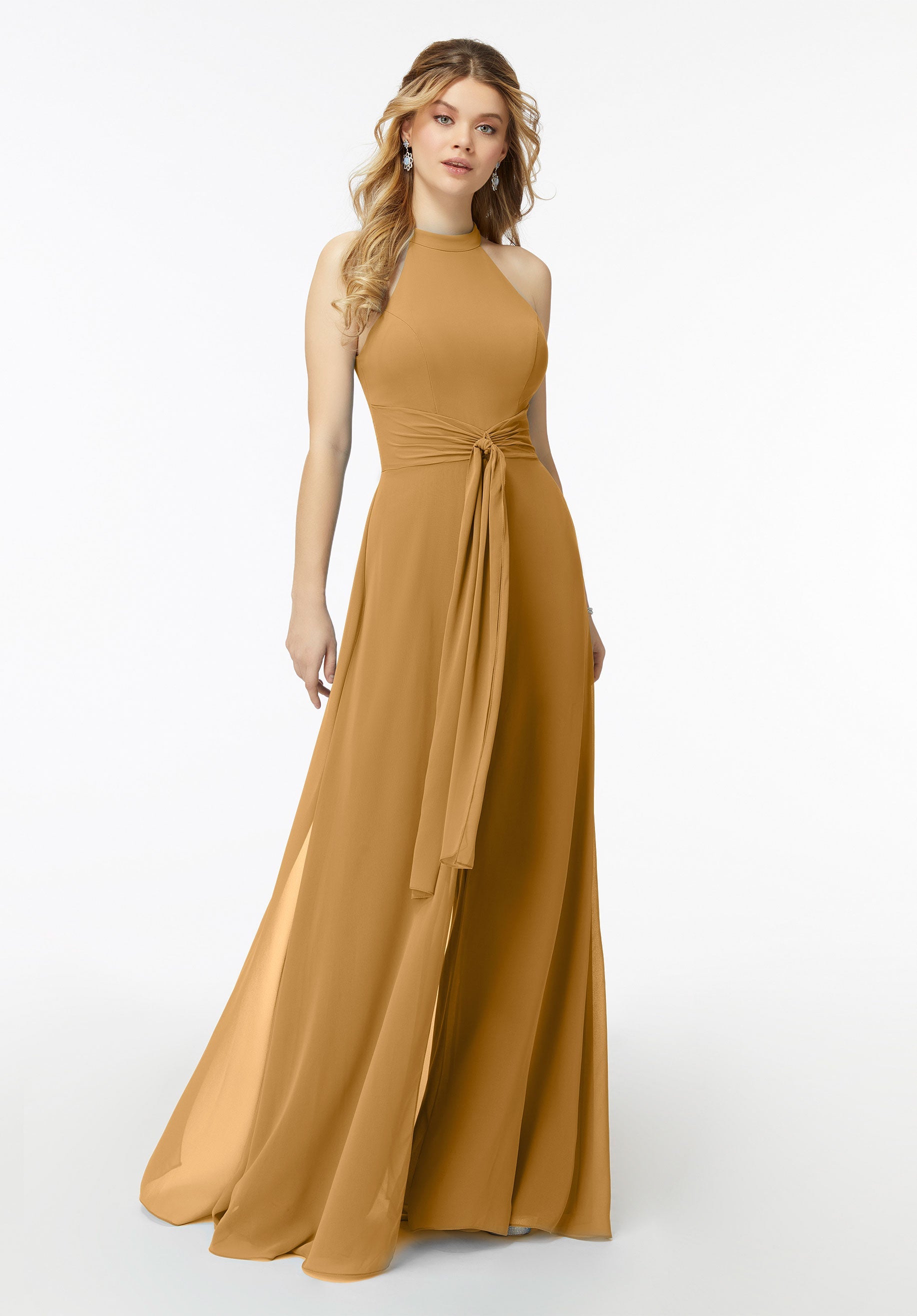 Jumpsuit Evening Formal Long Jumpsuit MGNY Madeline Gardner New York 21723 Saffron