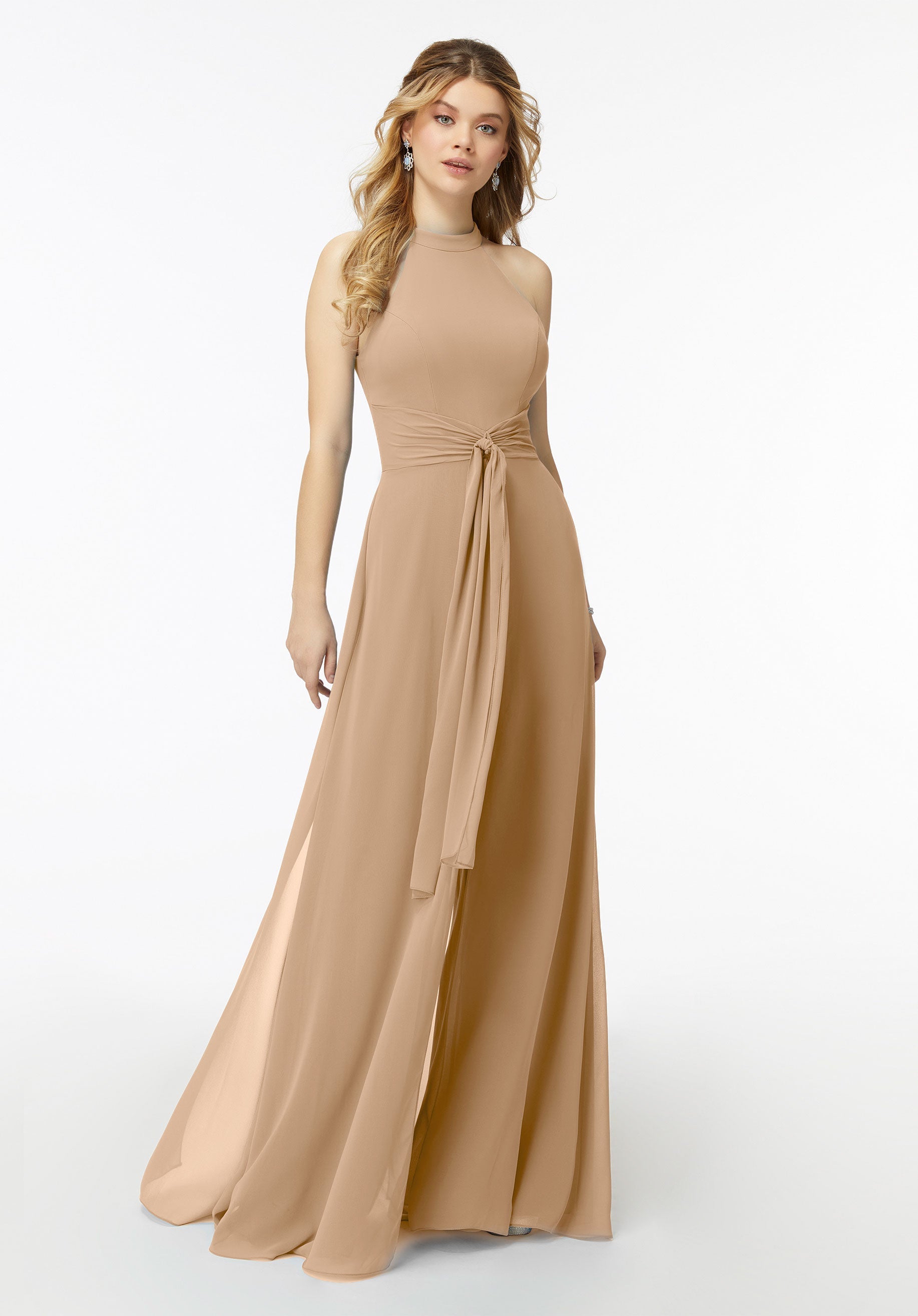 Jumpsuit Long Evening Formal Jumpsuit MGNY Madeline Gardner New York 21723 Champagne