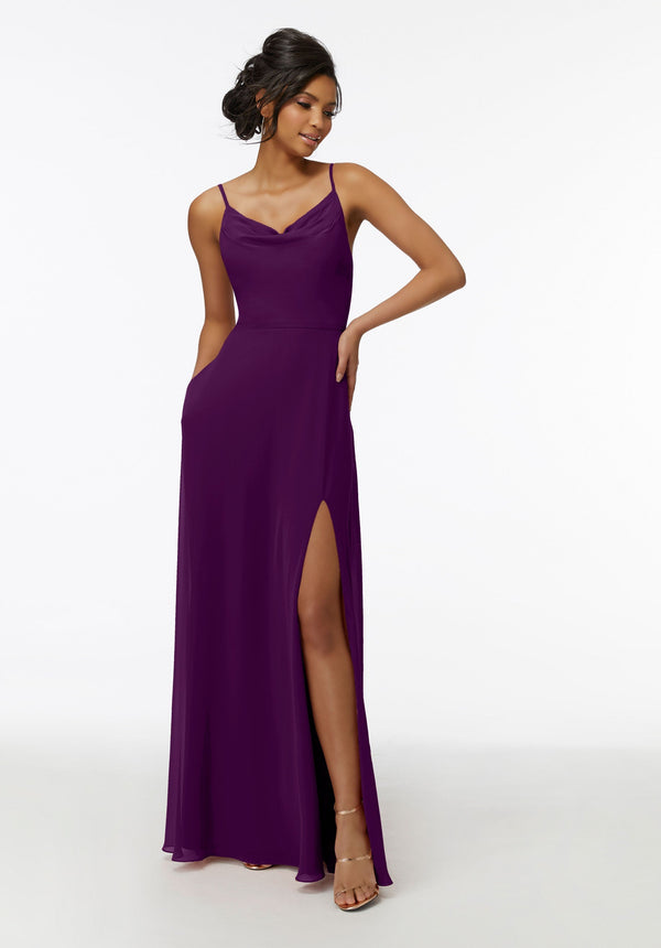 Formal Long A Line Slit Dress MGNY Madeline Gardner New York 21732