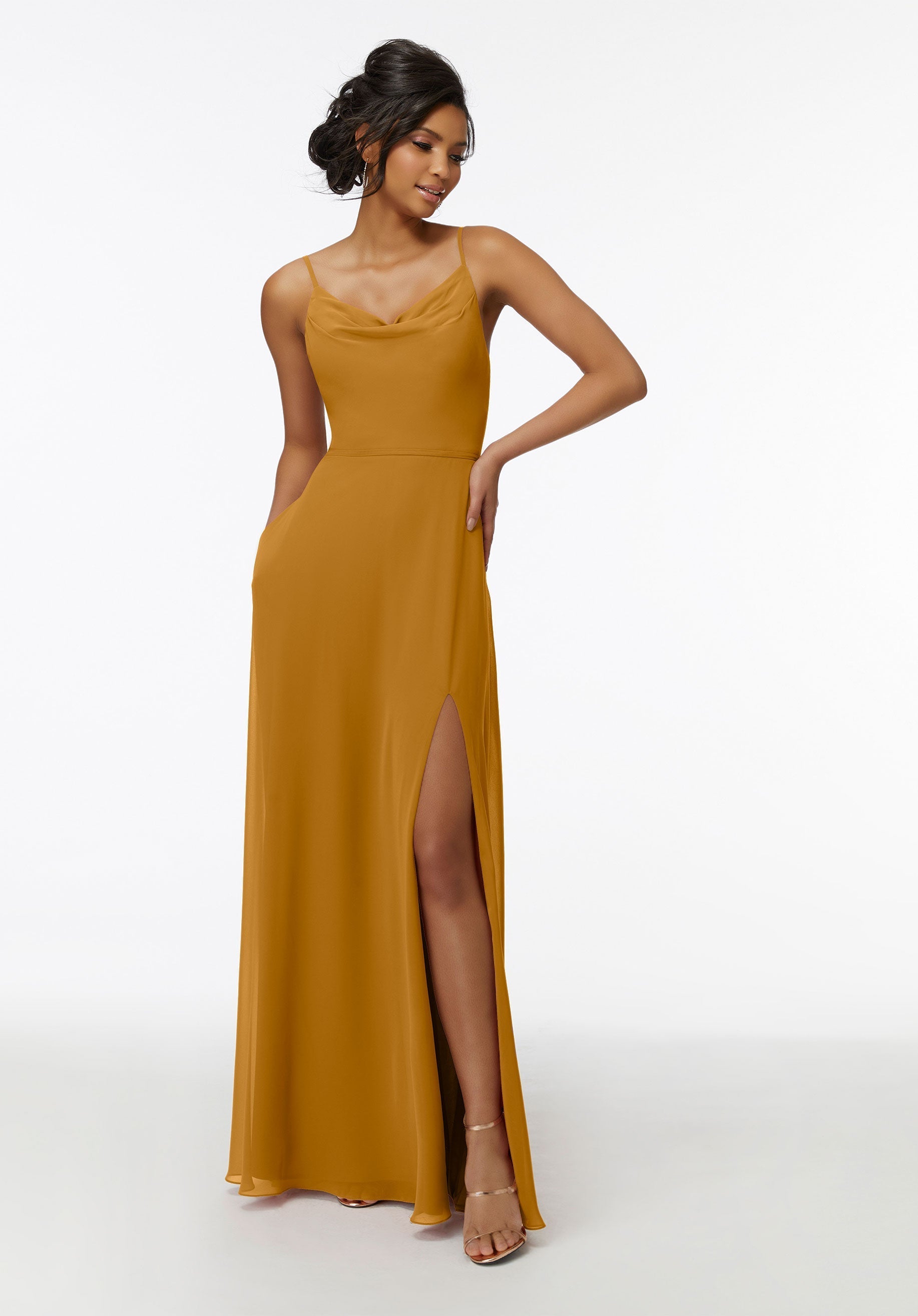 Formal A Line Slit Long Dress MGNY Madeline Gardner New York 21732