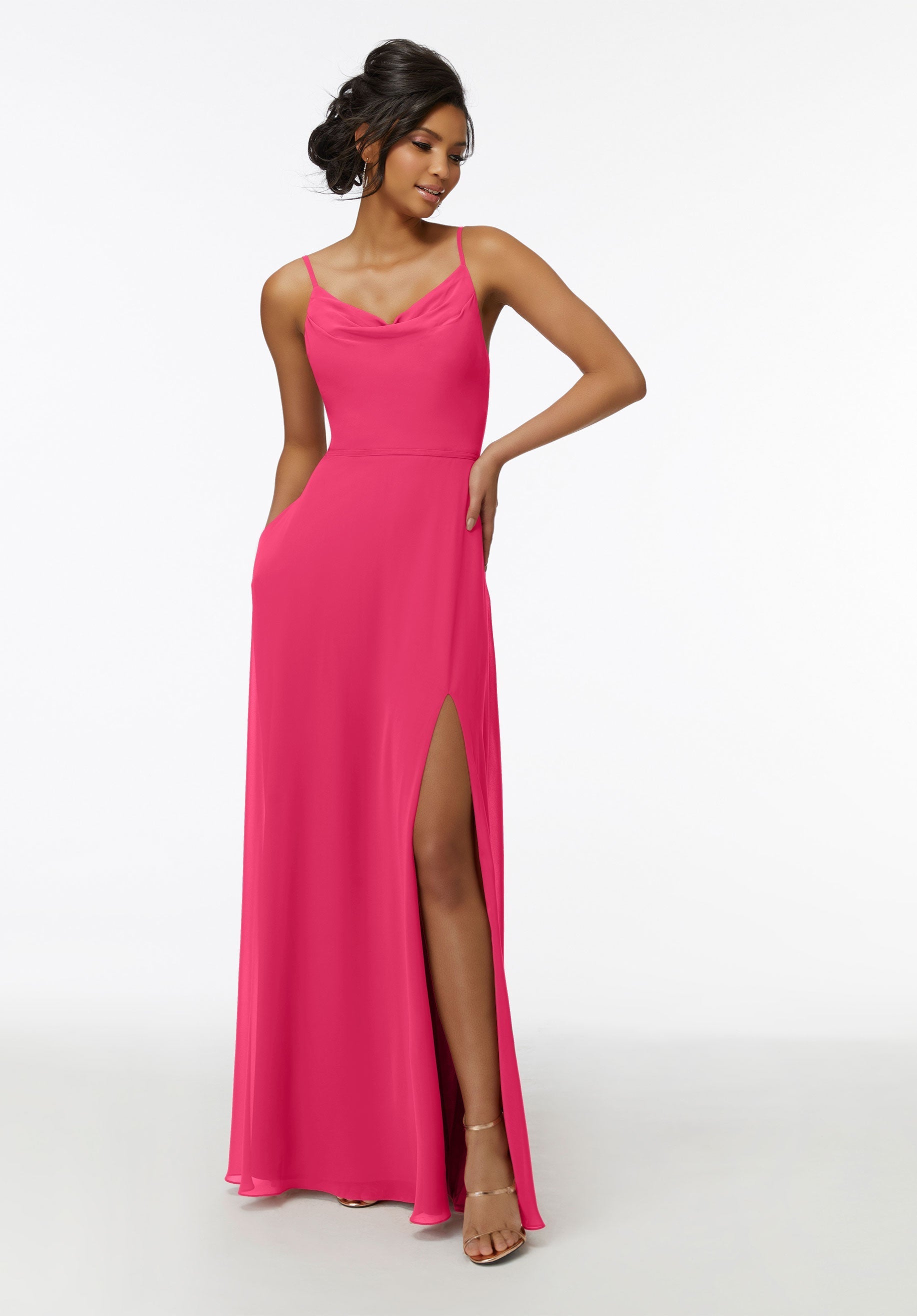 Formal Dresses Long A Line Slit Formal Dress MGNY Madeline Gardner New York 21732 Berry