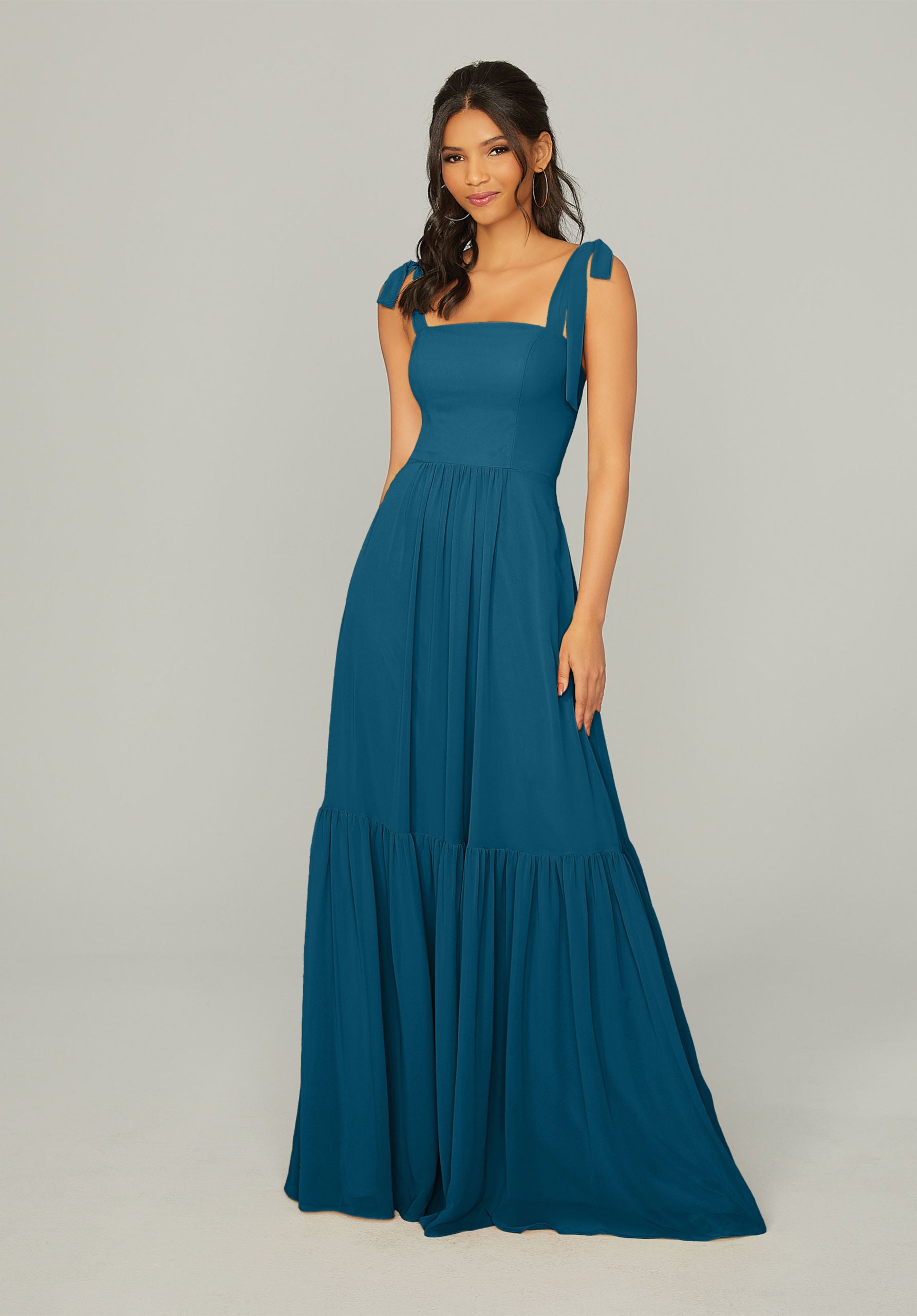 Long Formal Ruffle Evening Dress MGNY Madeline Gardner New York 21753