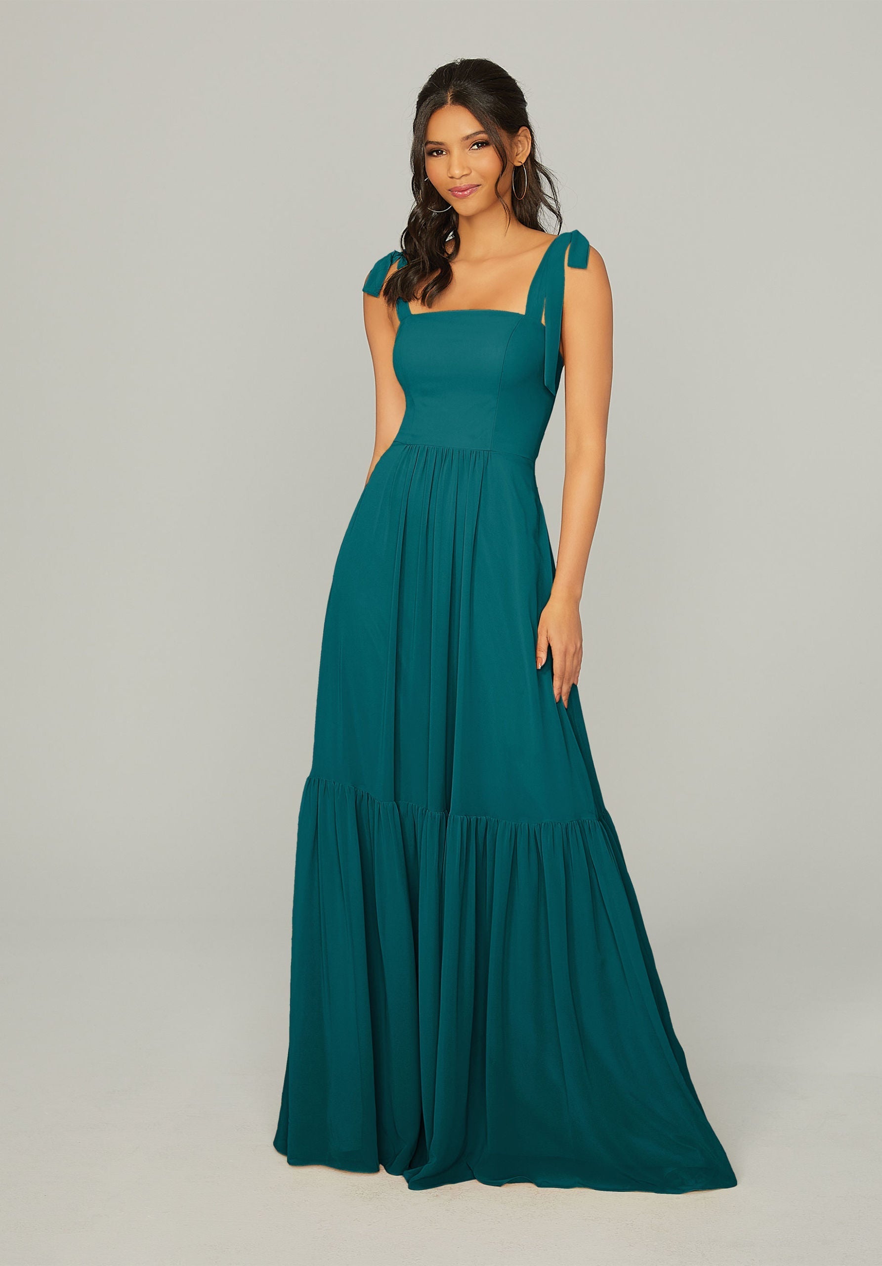 Formal Dresses Evening Long Ruffle Formal Dress MGNY Madeline Gardner New York 21753 Teal
