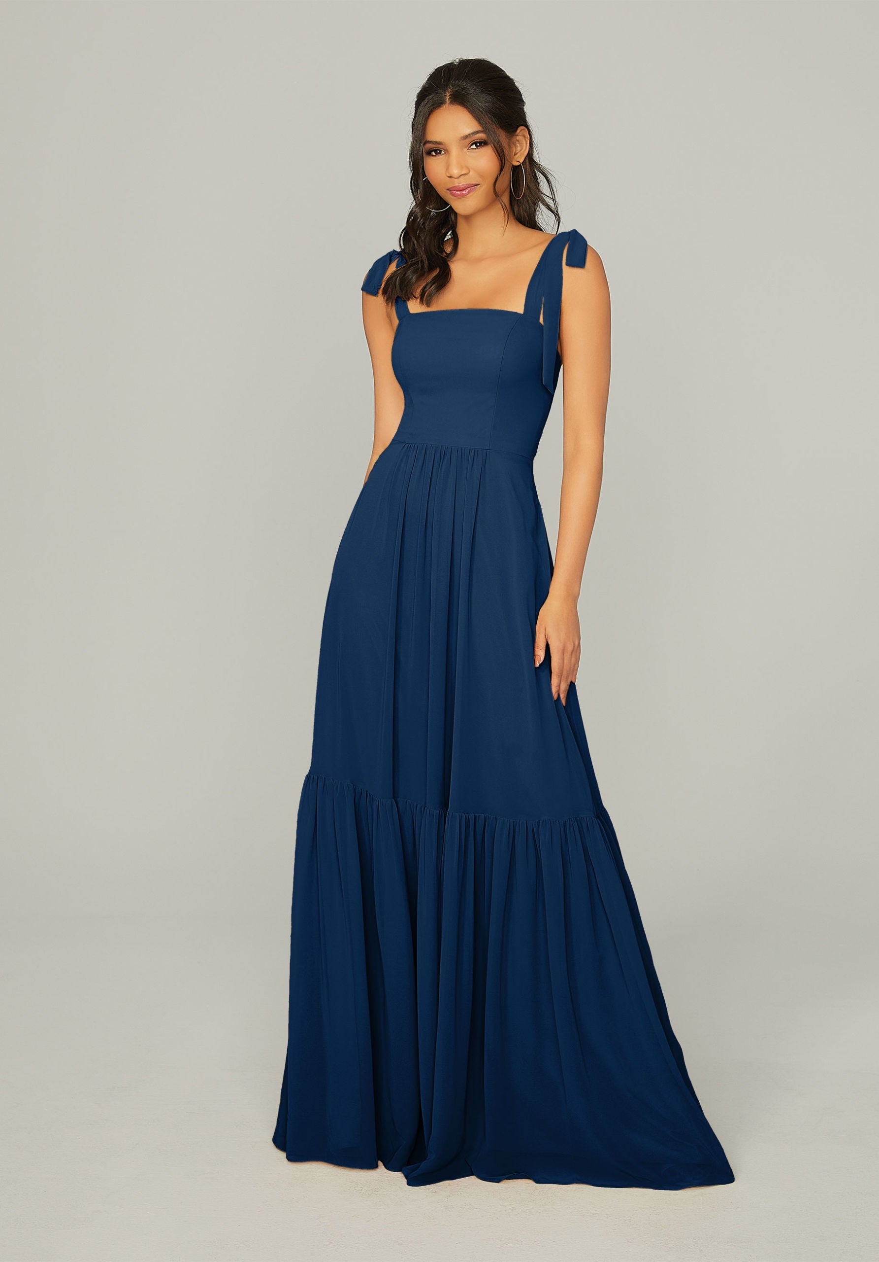 Formal Dresses Formal Long Ruffle Evening Dress MGNY Madeline Gardner New York 21753 Sapphire
