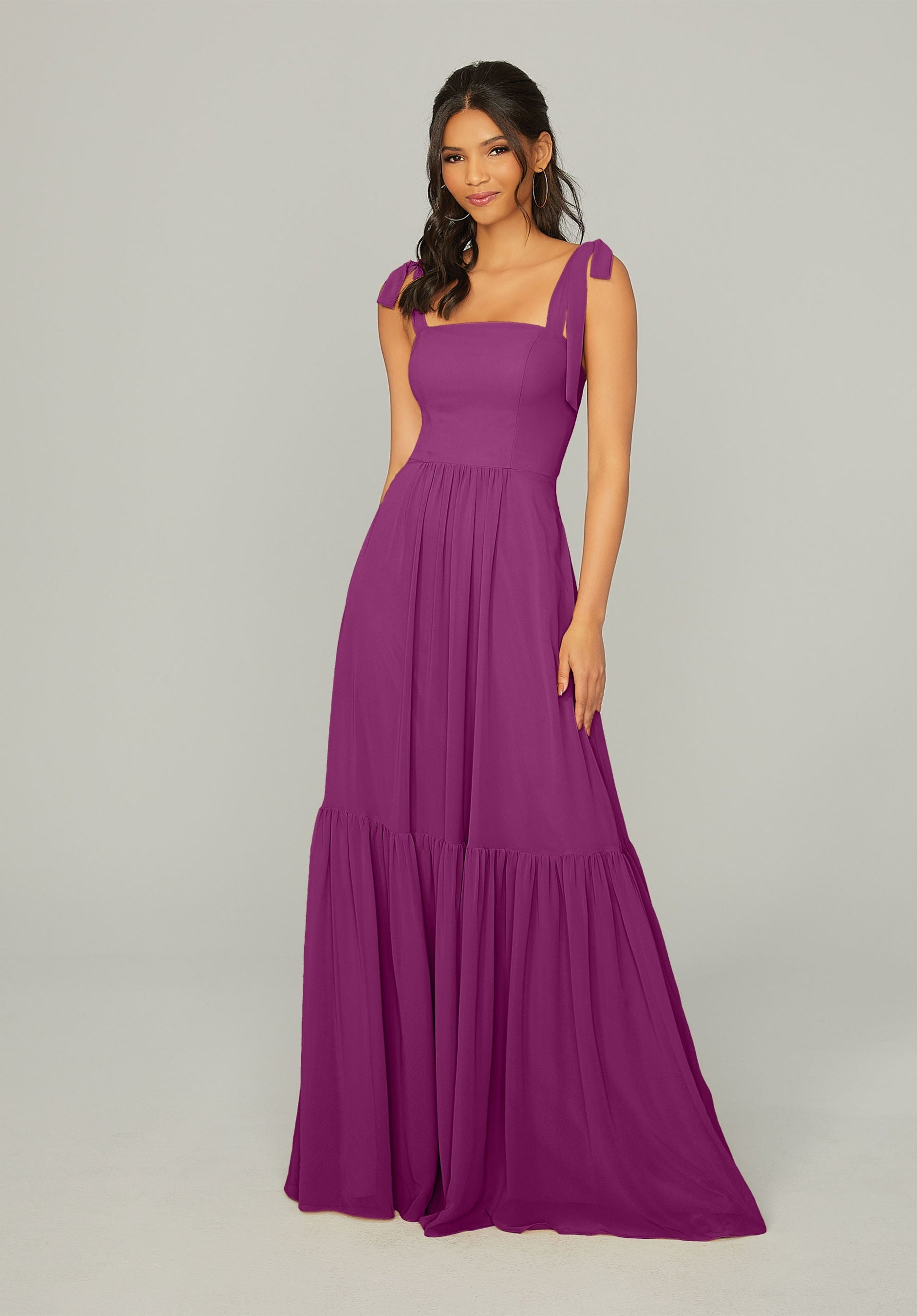 Formal Dresses Long Formal Ruffle Evening Dress MGNY Madeline Gardner New York 21753 Mulberry