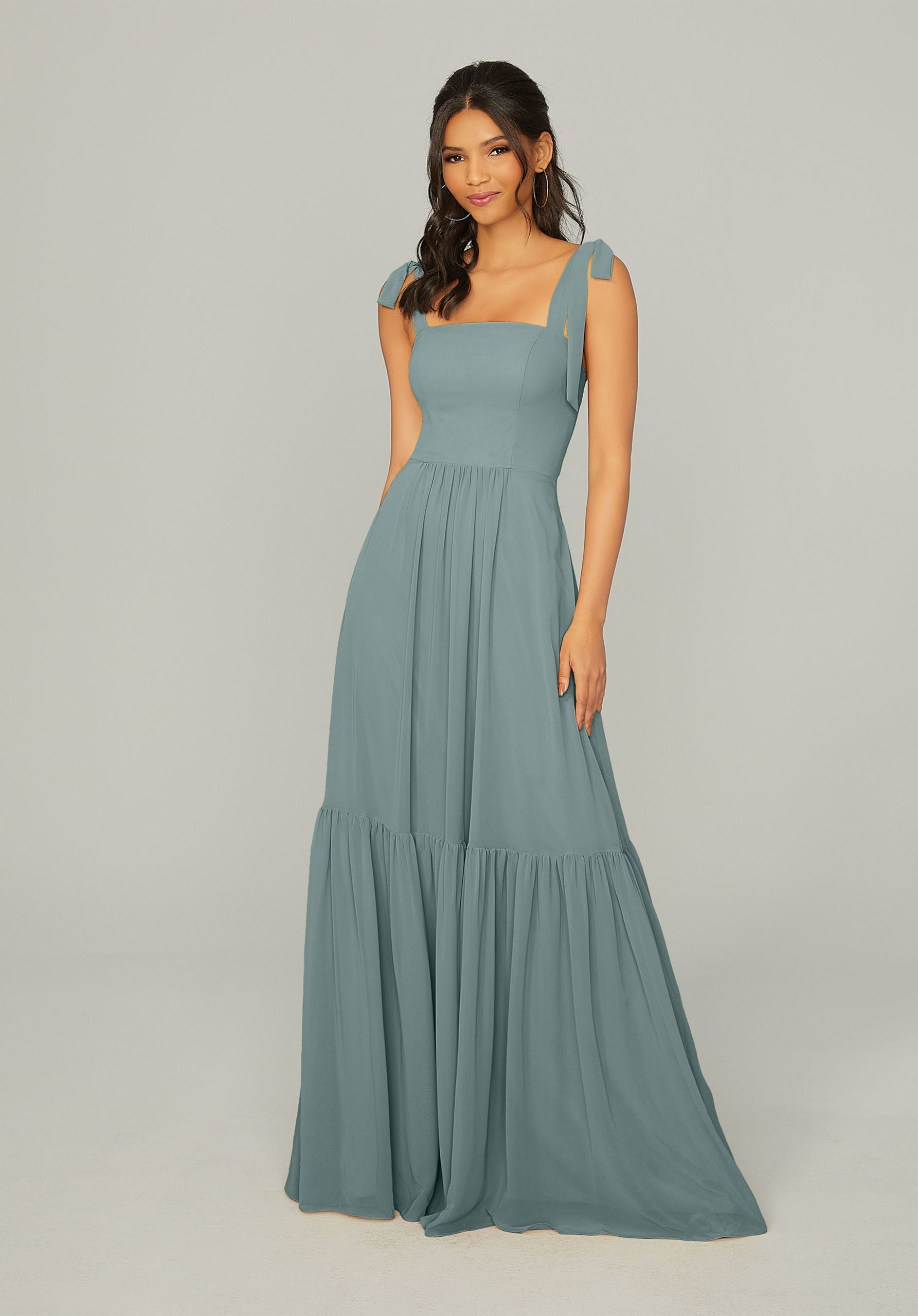 Formal Dresses Formal Ruffle Long Evening Dress MGNY Madeline Gardner New York 21753 Deep Sea