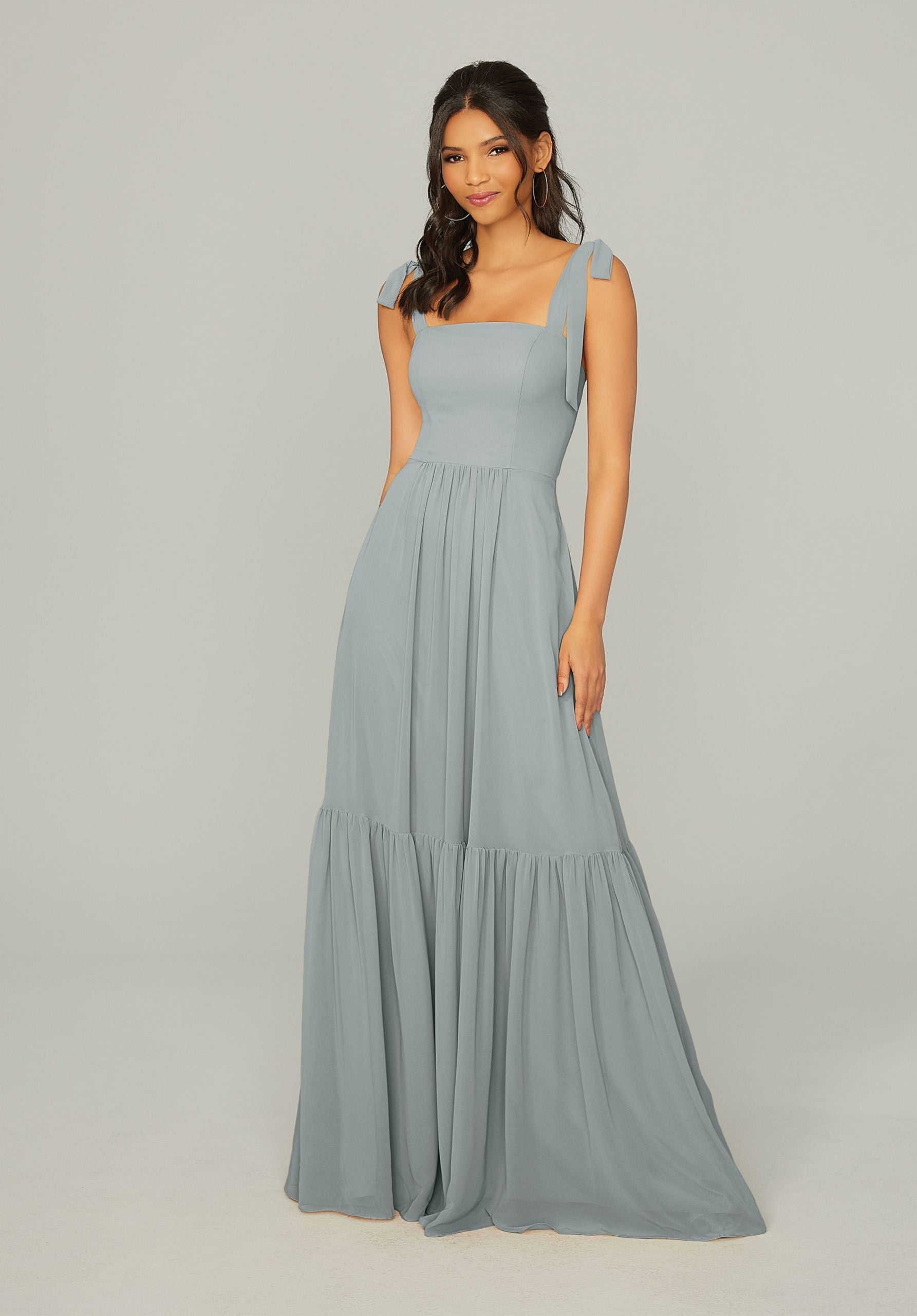 Formal Dresses Formal Ruffle Long Evening Dress MGNY Madeline Gardner New York 21753 Dove