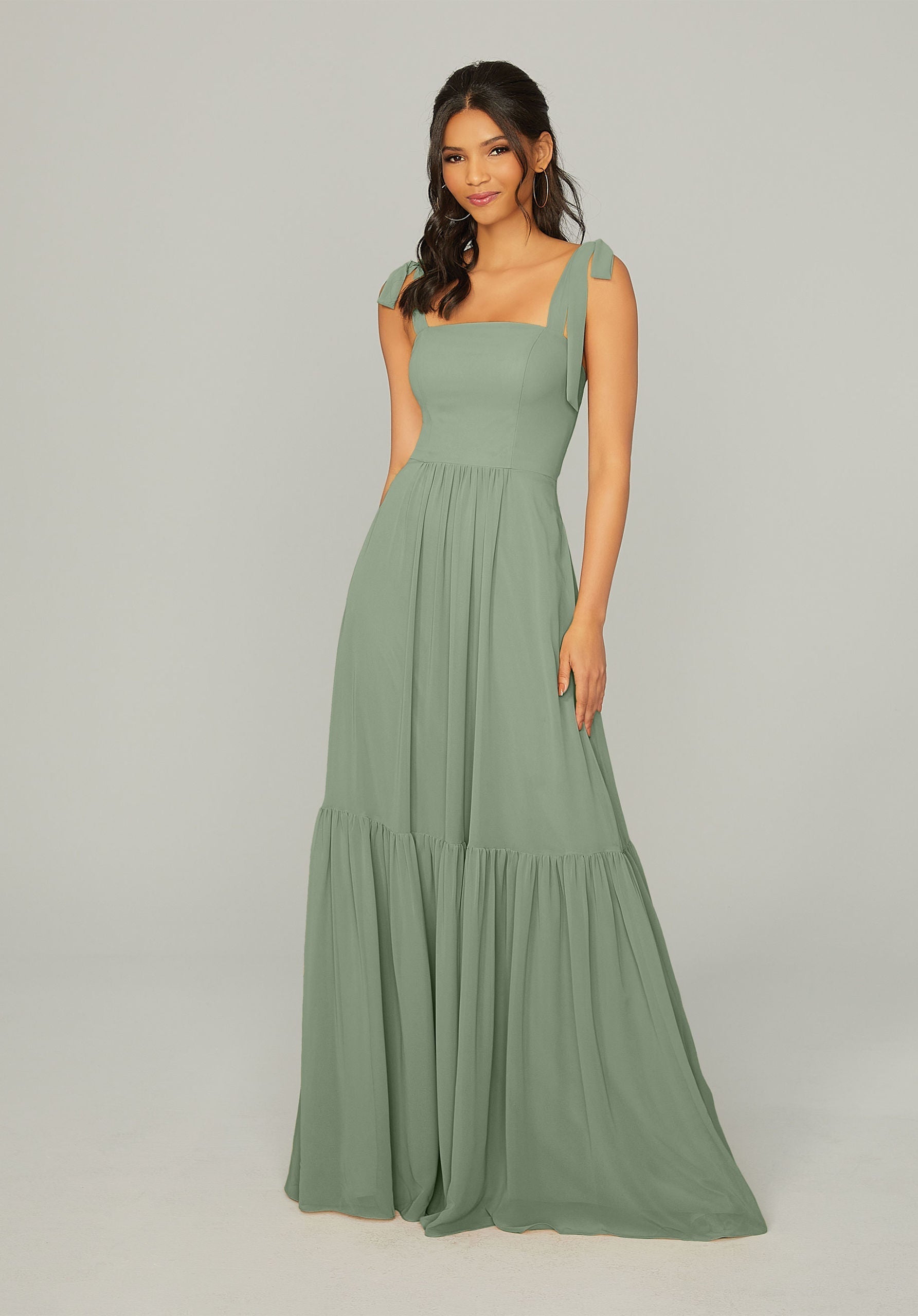 Long Formal Ruffle Evening Dress MGNY Madeline Gardner New York 21753