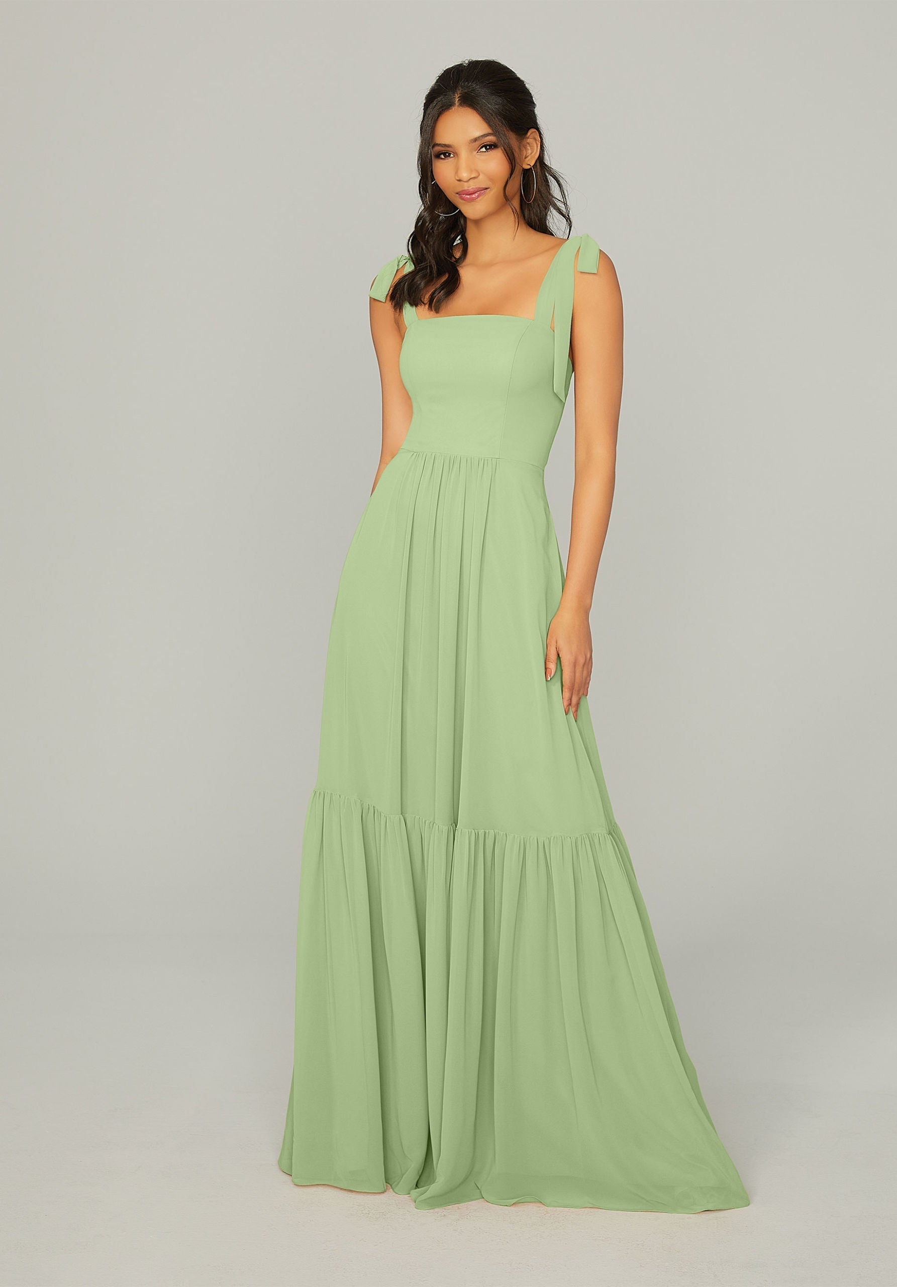 Formal Dresses Formal Long Ruffle Evening Dress MGNY Madeline Gardner New York 21753 Sage