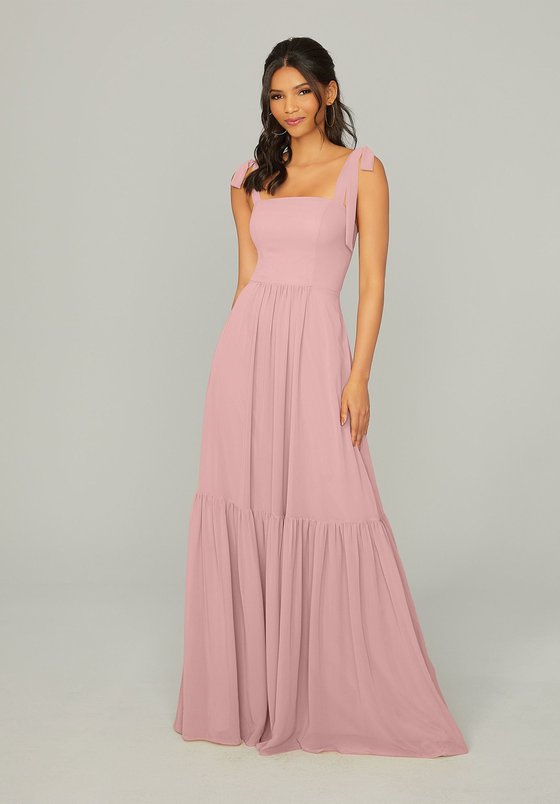 Formal Dresses Formal Ruffle Long Evening Dress MGNY Madeline Gardner New York 21753 Desert Rose