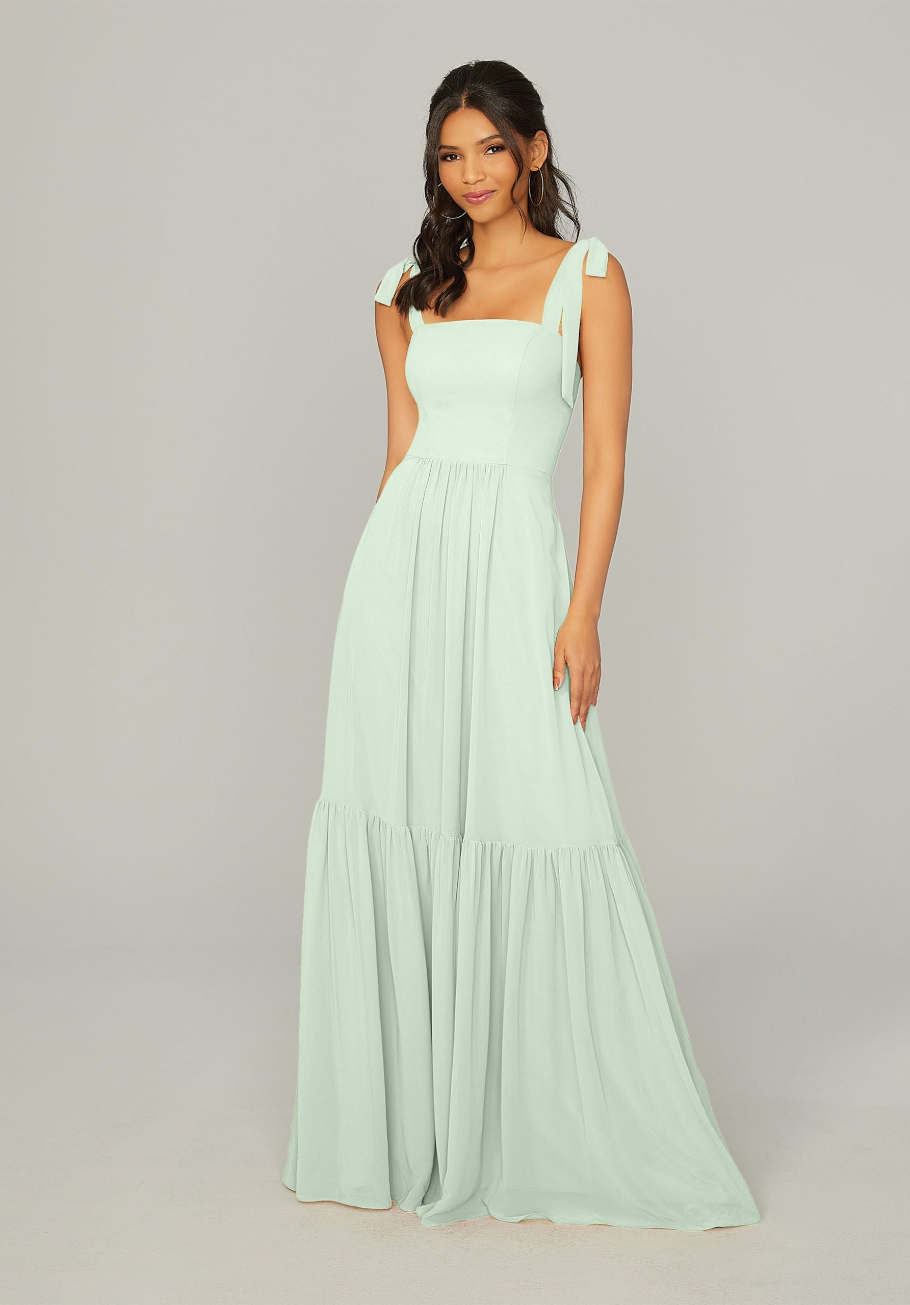 Formal Dresses Evening Ruffle Long Formal Dress MGNY Madeline Gardner New York 21753 Sea Glass