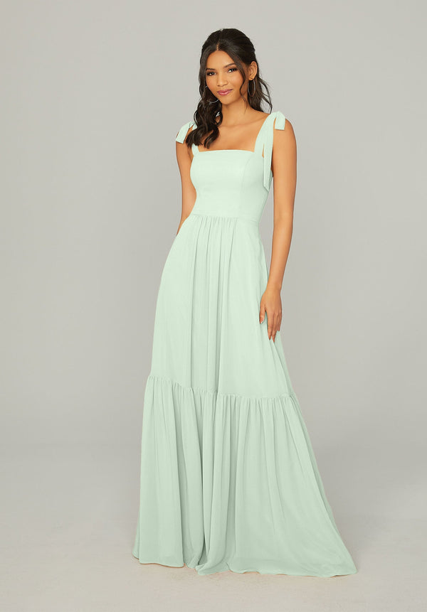 Evening Ruffle Long Formal Dress MGNY Madeline Gardner New York 21753