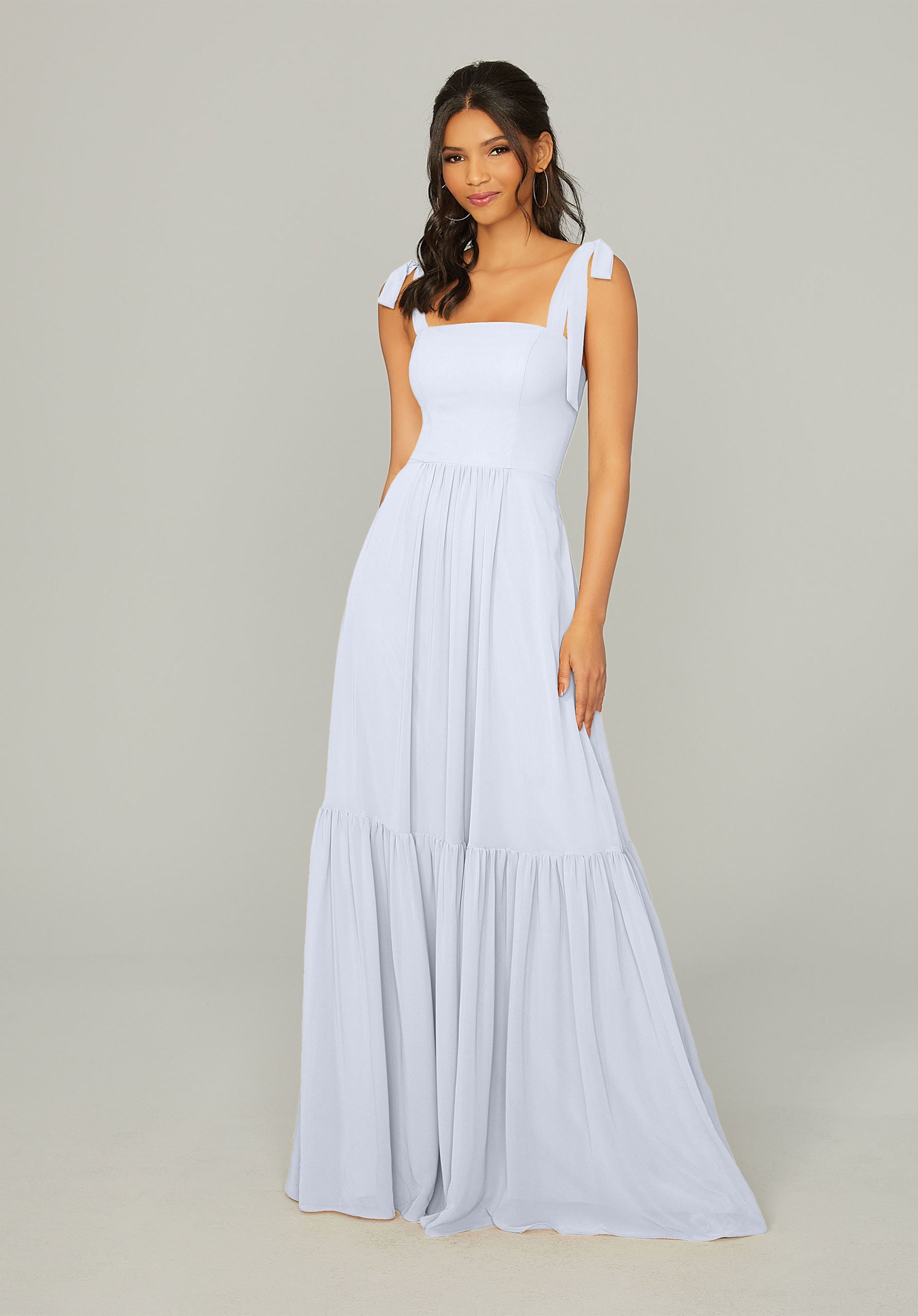 Formal Dresses Ruffle Formal Long Evening Dress MGNY Madeline Gardner New York 21753 Fog
