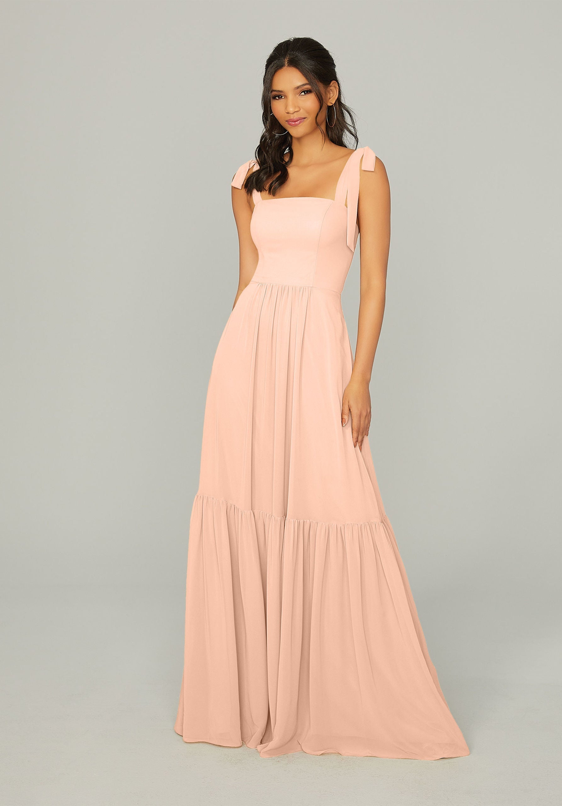 Formal Dresses Ruffle Long Formal Evening Dress MGNY Madeline Gardner New York 21753 Blush