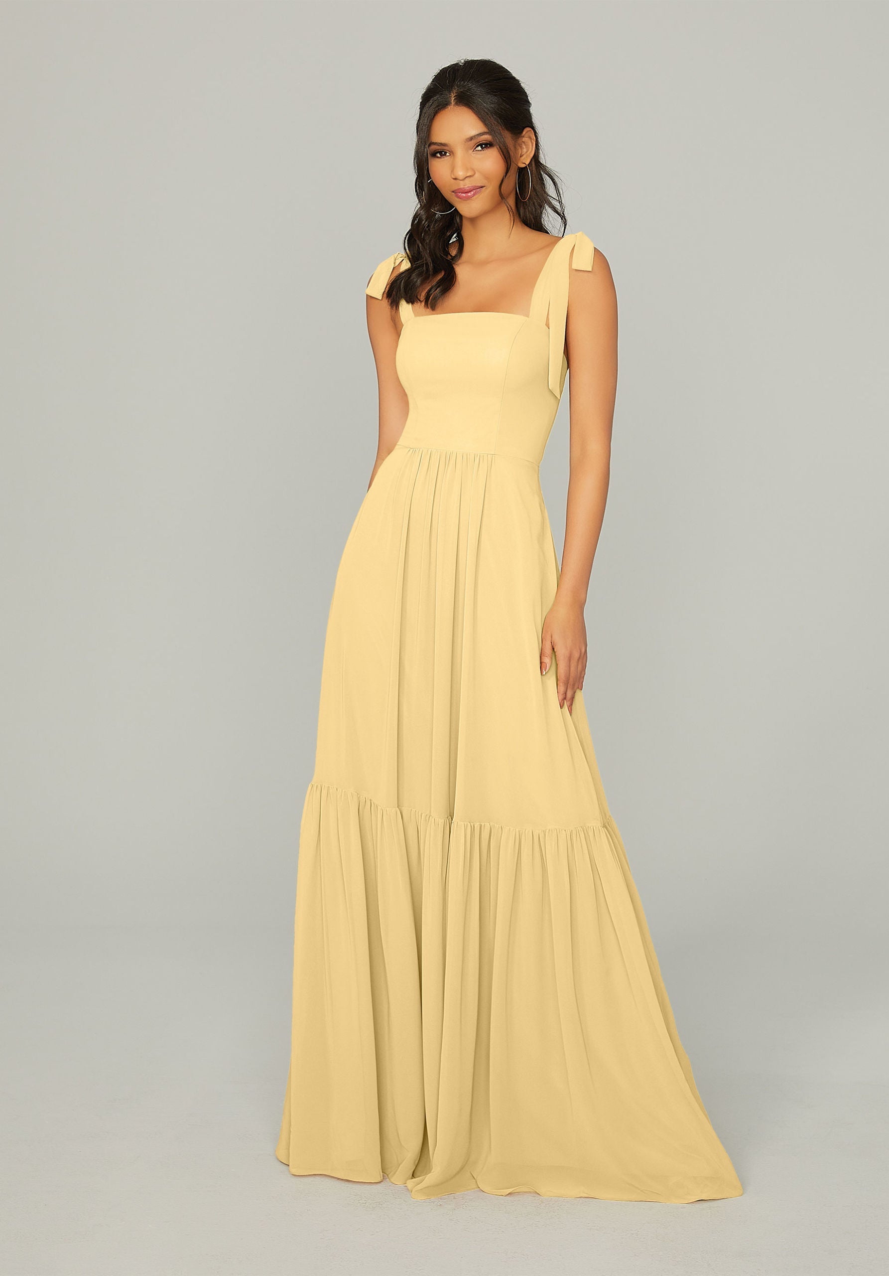 Formal Dresses Long Ruffle Formal Evening Dress MGNY Madeline Gardner New York 21753 Buttercup
