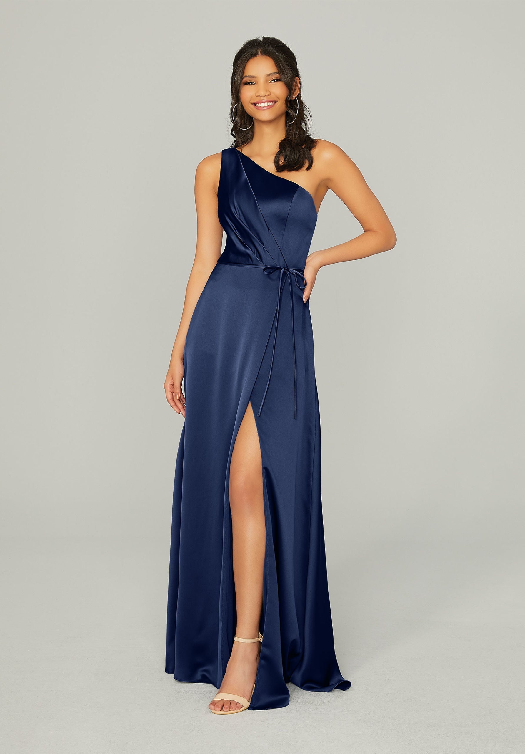 Formal Dresses Long A Line Formal Pleated Dress MGNY Madeline Gardner New York 21754 Sapphire