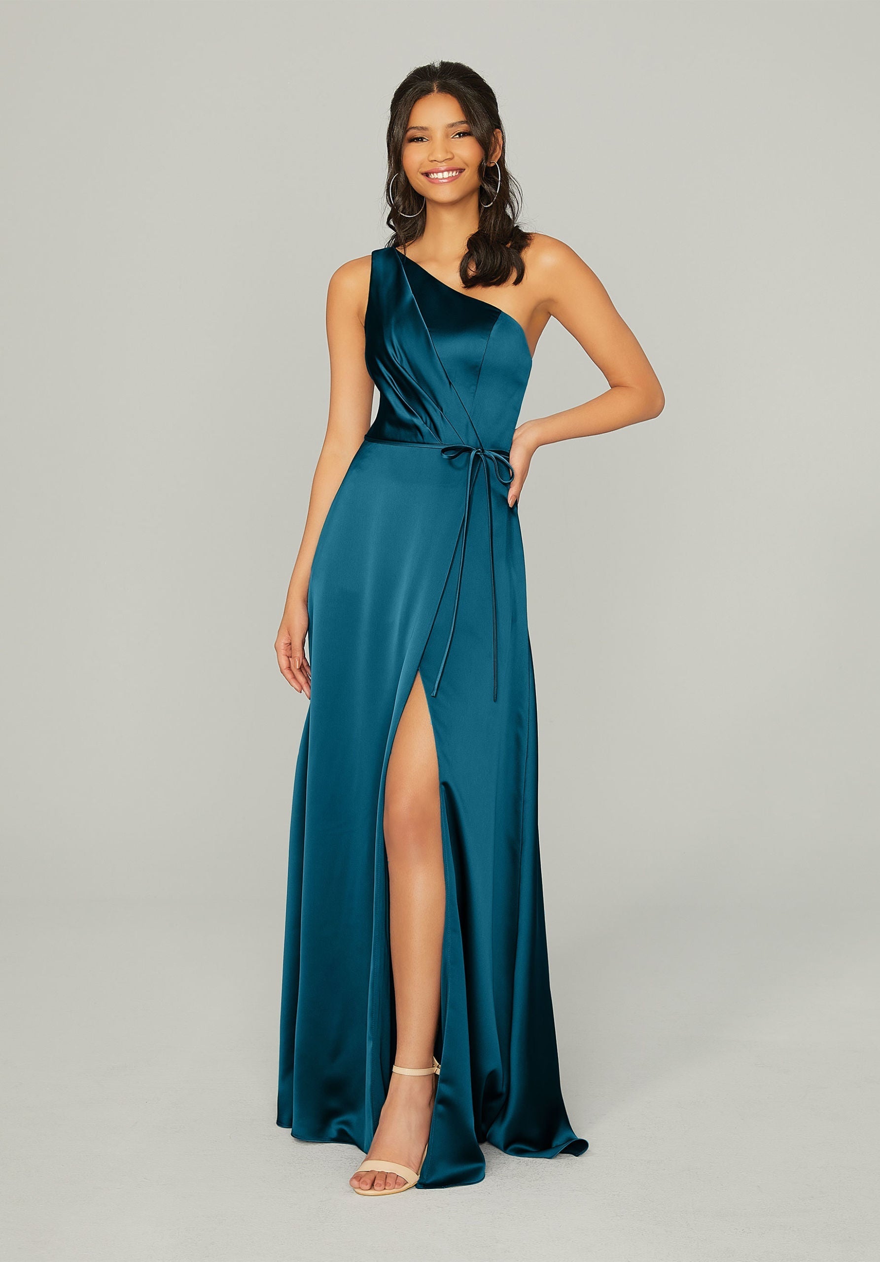 Formal Dresses Long A Line Formal Pleated Dress MGNY Madeline Gardner New York 21754 Teal