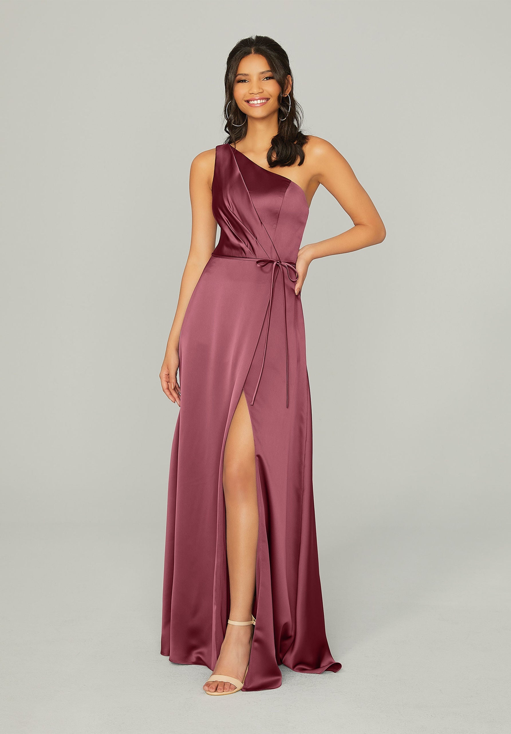 Formal Dresses Long A Line Formal Pleated Dress MGNY Madeline Gardner New York 21754 Rosewood