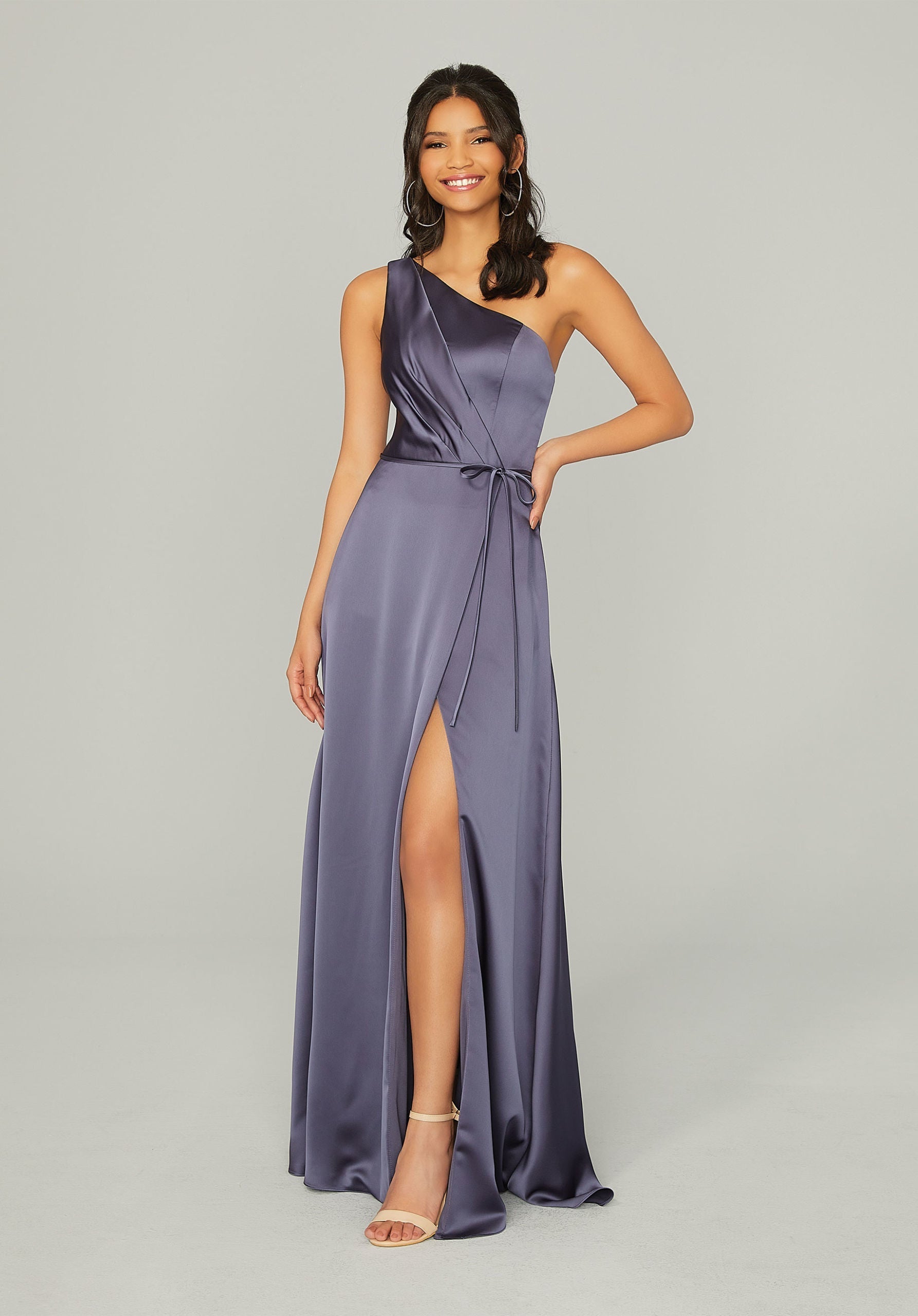 Formal Dresses A Line Long Pleated Formal Dress MGNY Madeline Gardner New York 21754 Dusk