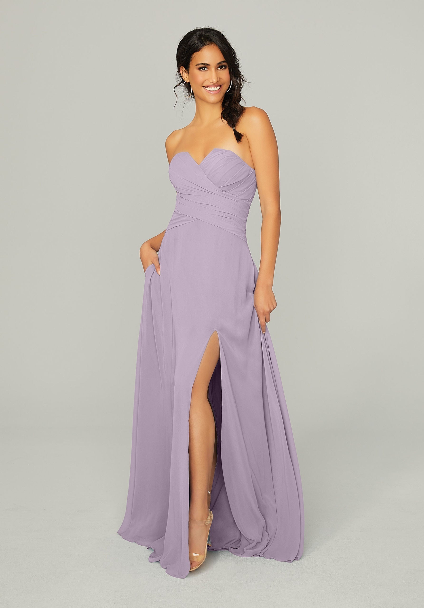 Formal Dresses Formal Slit Long Dress MGNY Madeline Gardner New York 21756 French Lilac