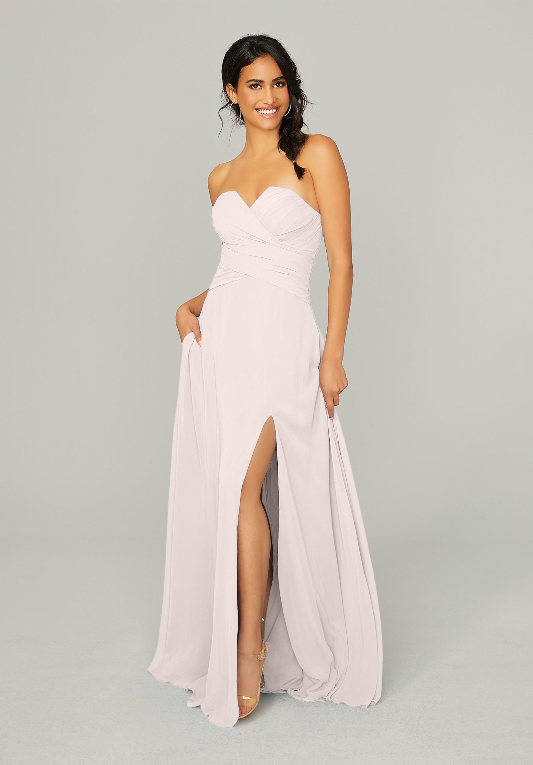 Formal Dresses Formal Long Slit Dress MGNY Madeline Gardner New York 21756 Dew Drop