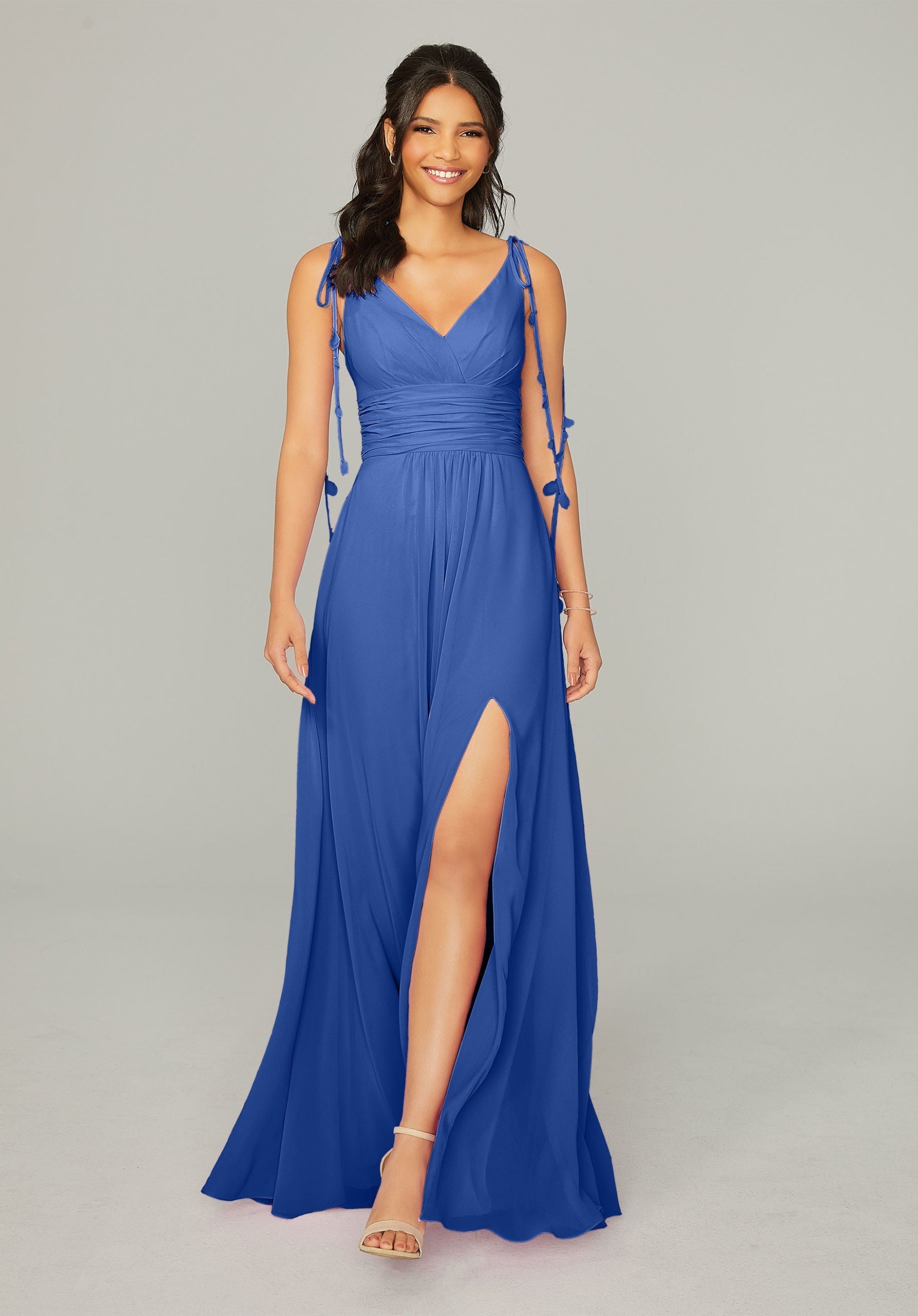 Formal Dresses Long Formal A Line Slit Dress MGNY Madeline Gardner New York 21759 Amalfi